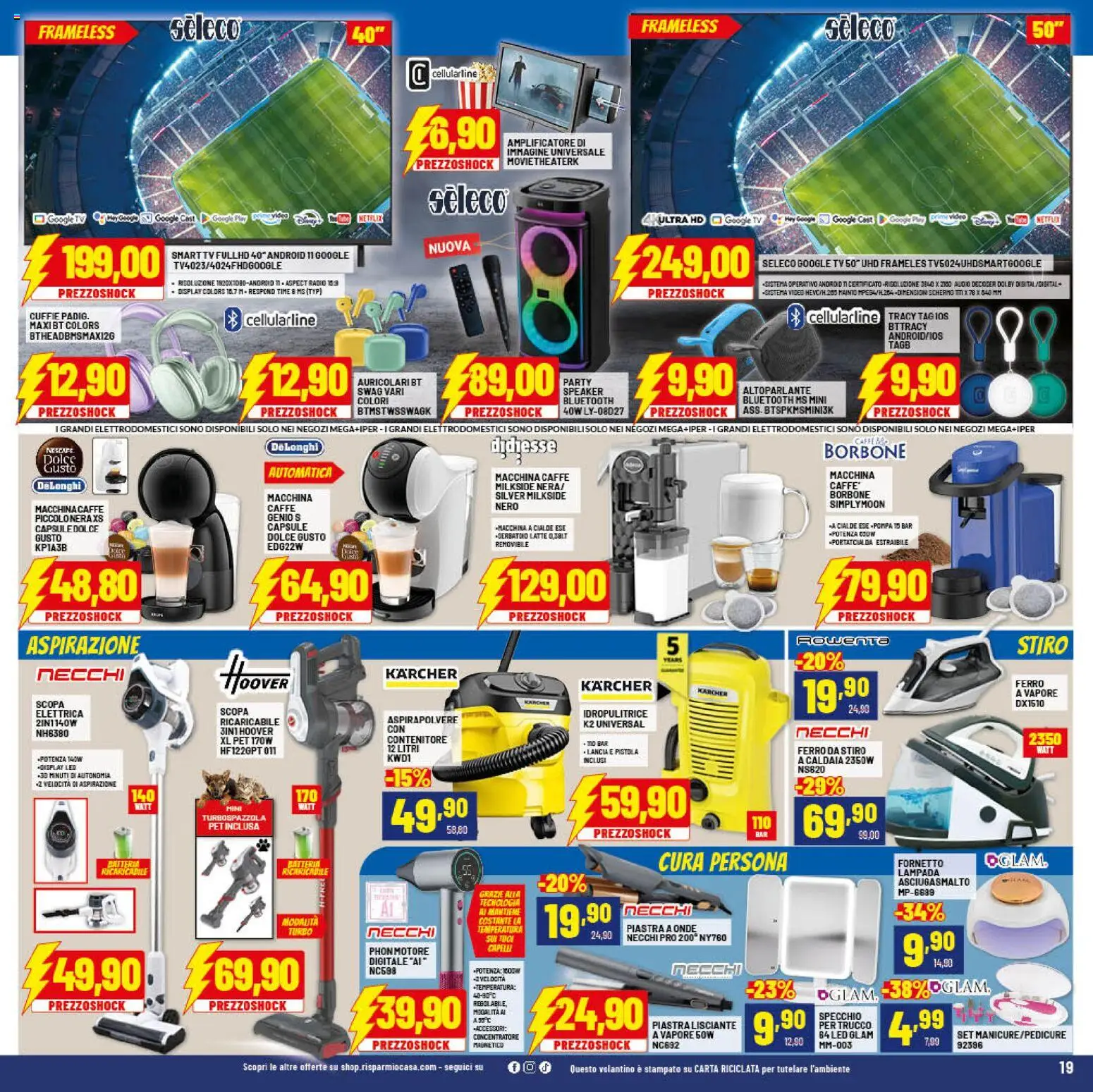 Volantino RisparmioCasa del 23.04.2026 | Pagina: 19 | Prodotti: Contenitore, Ferro da stiro, Specchio, Lampada