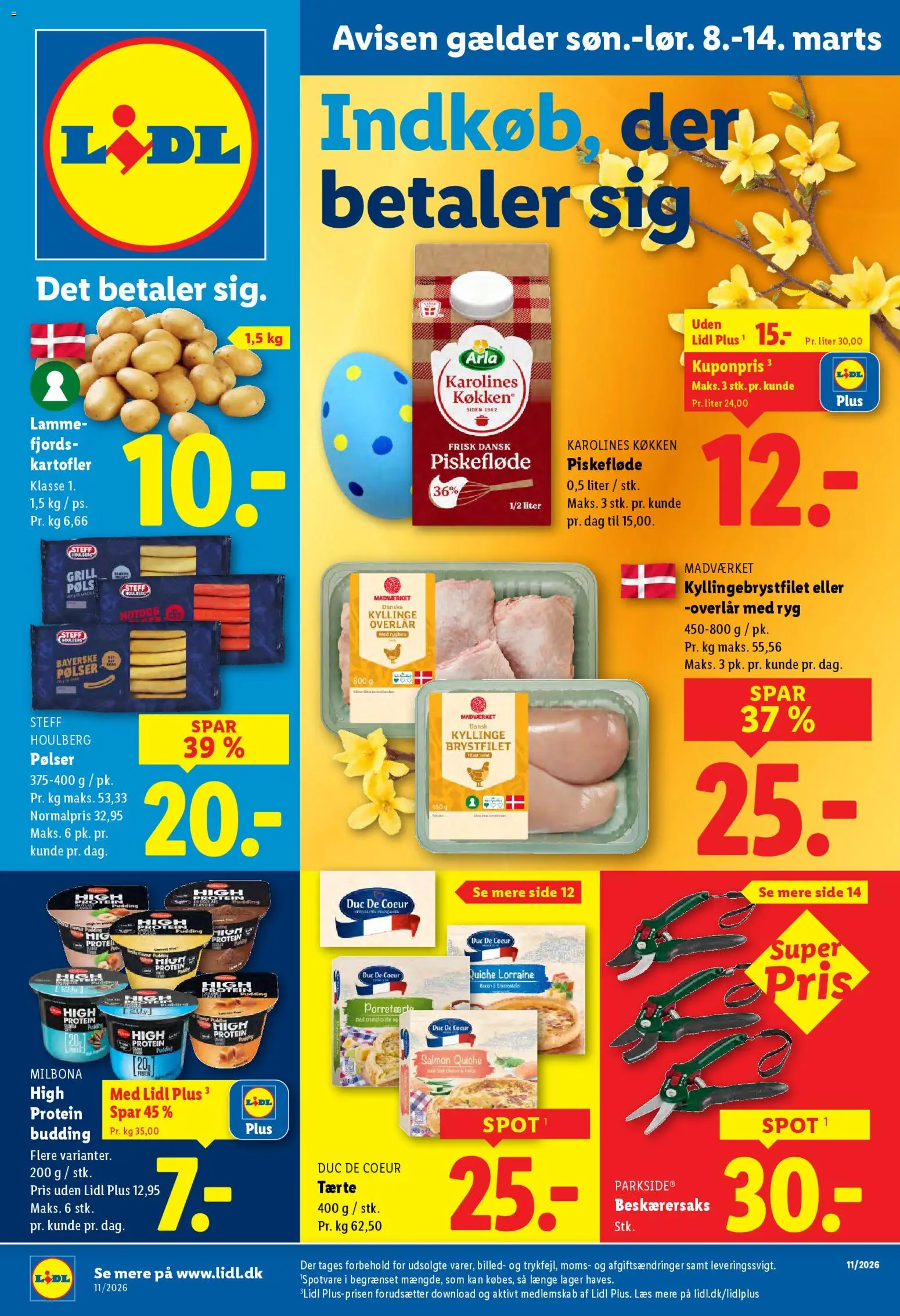 Lidl tilbudsavis – gyldig fra 08.03.2026 | Side: 16 | Produkter: Pølser, Kartofler, Søm, Grill