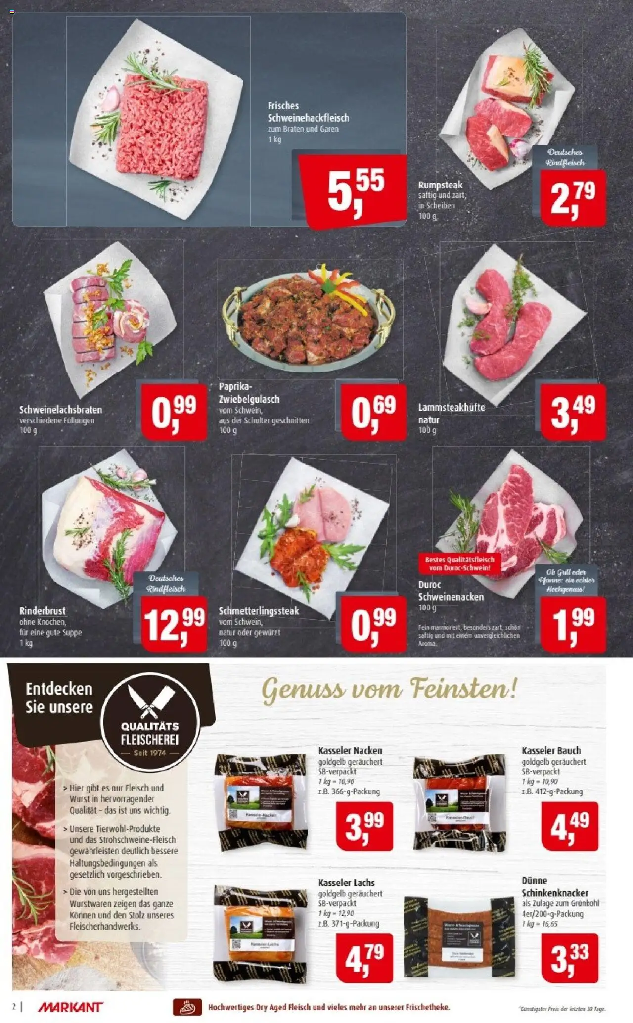 Markant Prospekt 	 – gültig ab 06.10.2025 | Seite: 2 | Produkte: Rumpsteak, Grill, Lachs, Wurst