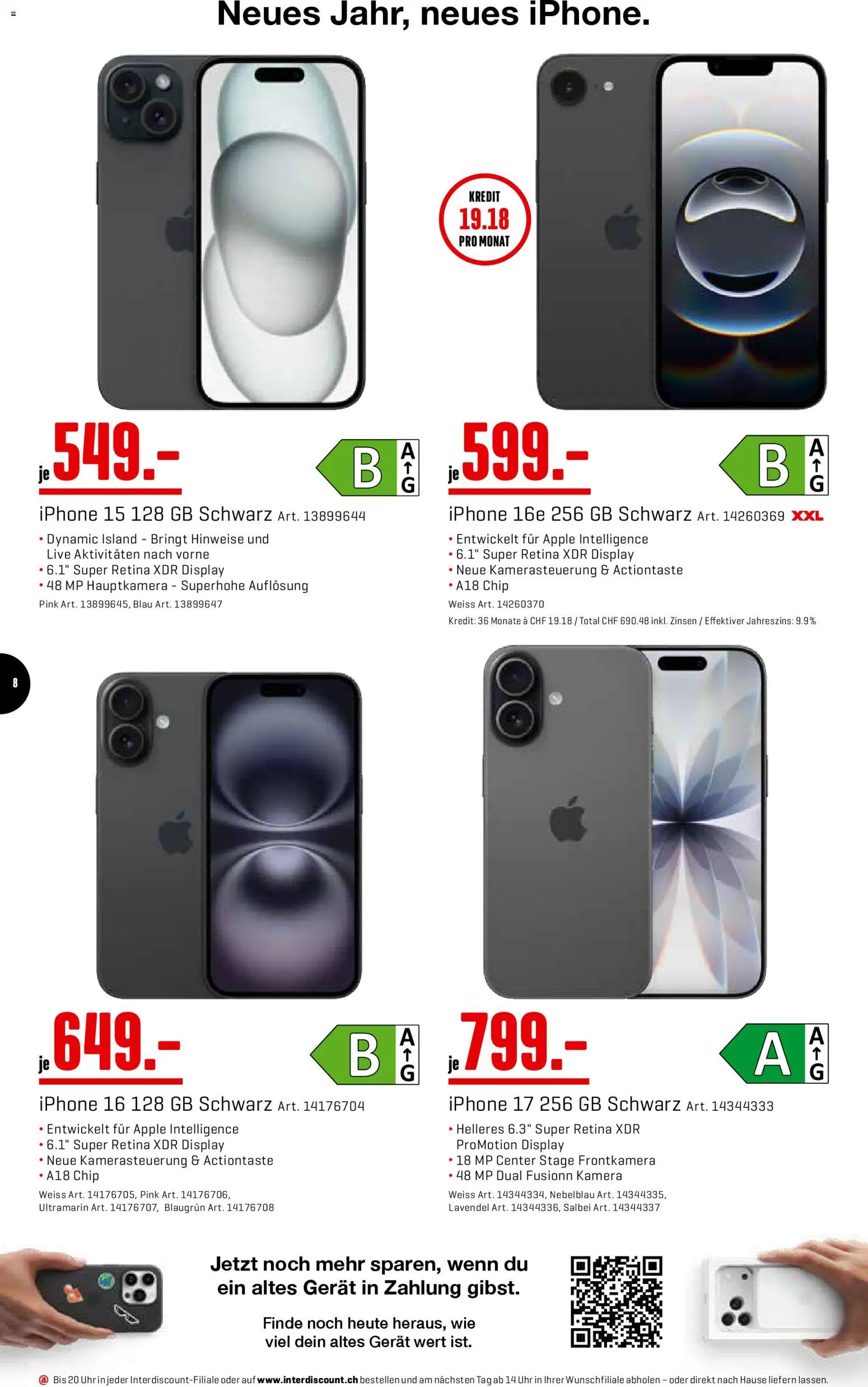 Interdiscount Aktionen – gültig ab 12.01.2026 | Seite: 8 | Produkte: Uhr, Kamera, Apple, Iphone