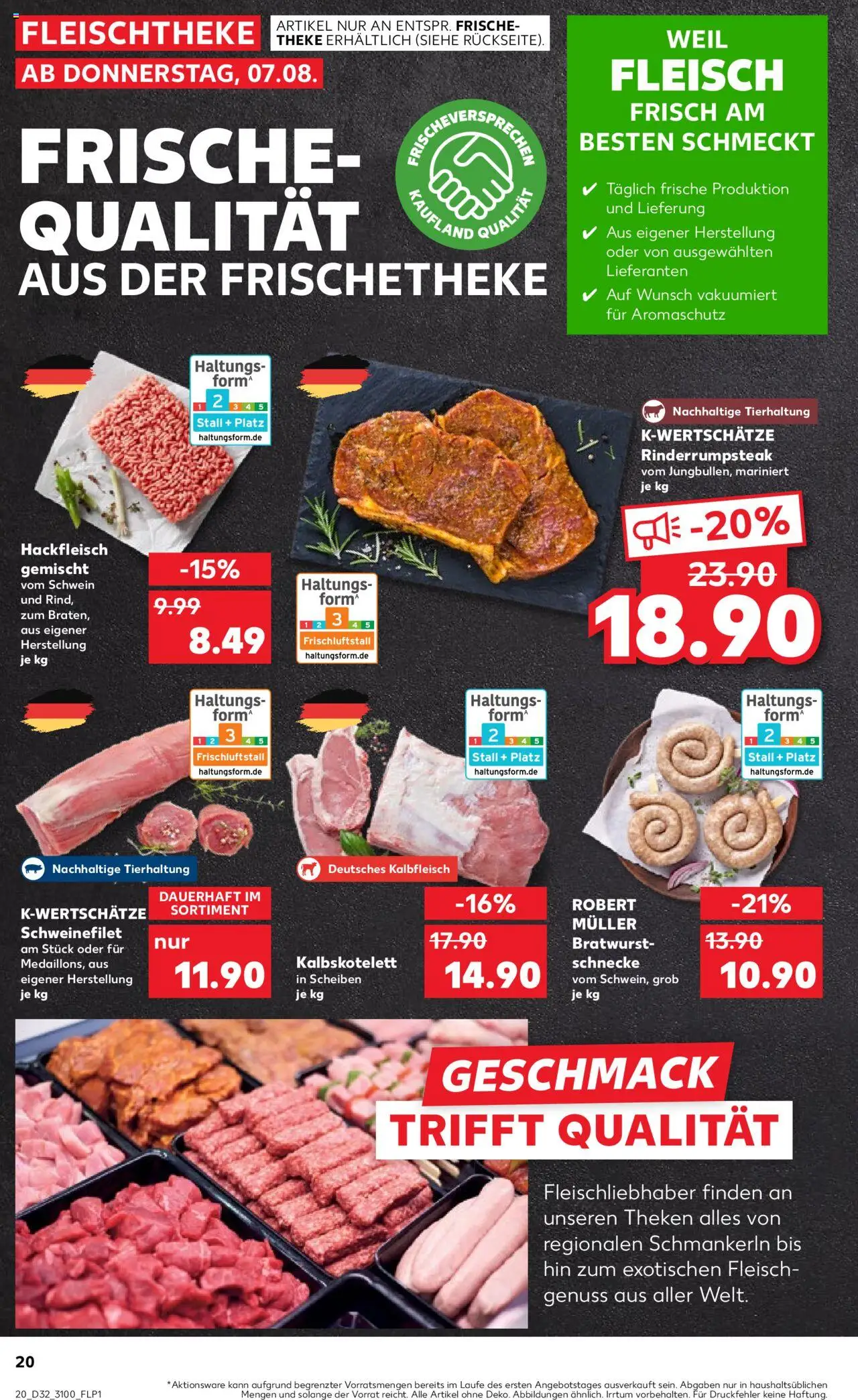 Kaufland prospekt Leipzig	 - gültig ab dem 07.08.2025 | Seite: 20 | Produkte: Theke, Bratwurst, Steak, Hackfleisch