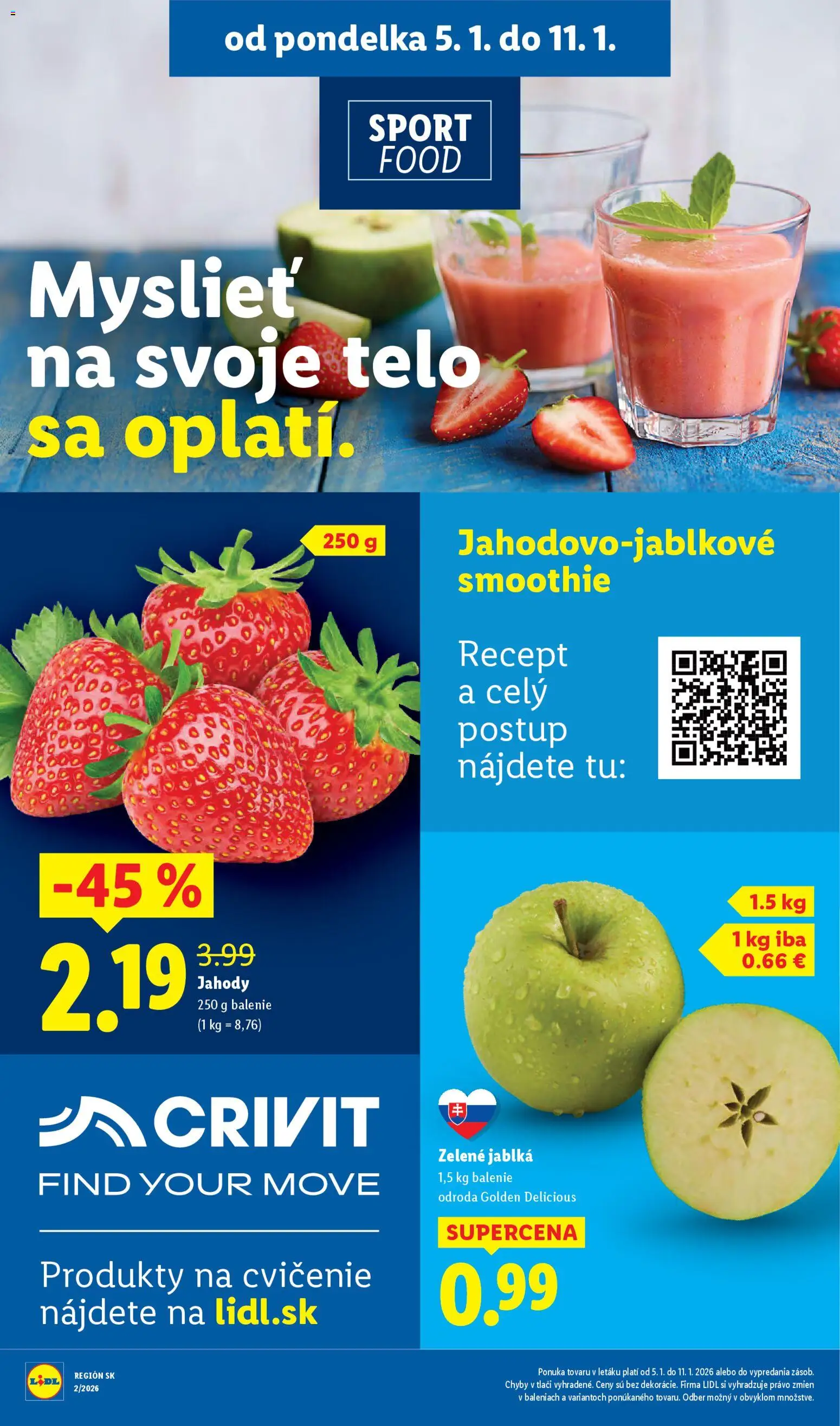 Nové Lidl akcie – leták je platný od 08.01.2026 | Strana: 59 | Produkty: Jablká, Jahody