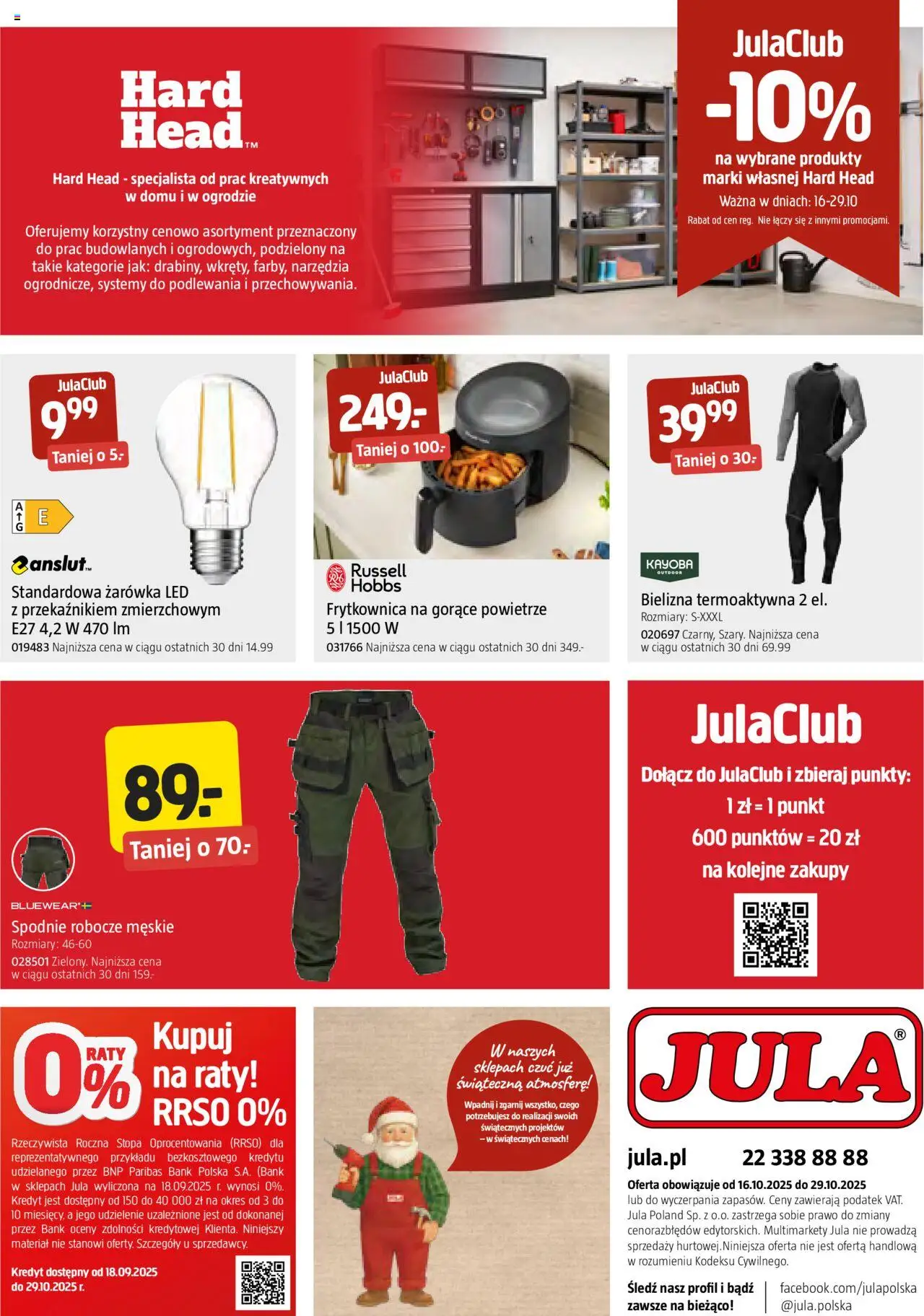 Jula Gazetka od 16.10.2025 | Strona: 8 | Produkty: Spodnie, Bielizna, Śledź, Frytkownica