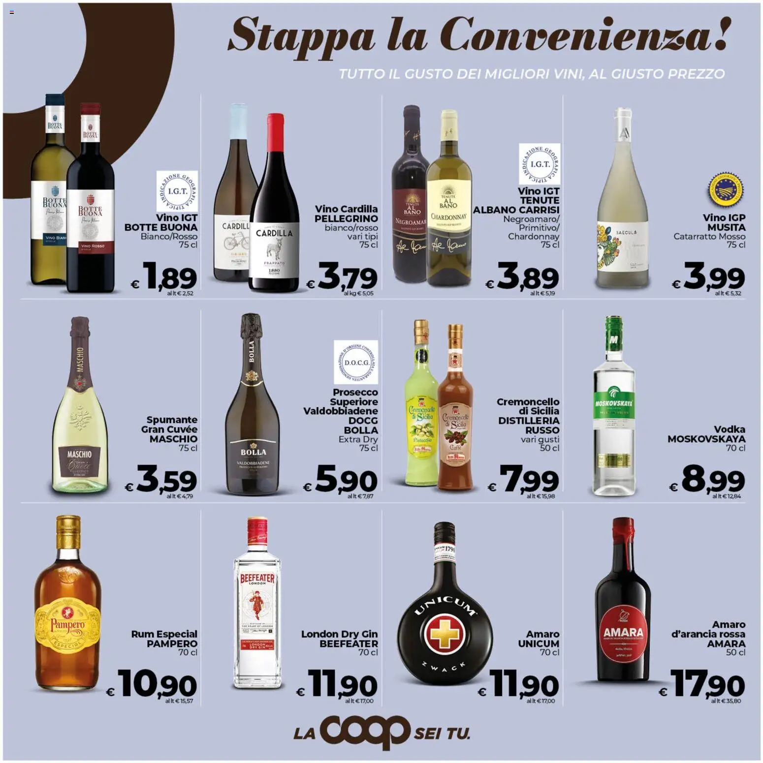 Volantino COOP del 07.04.2026 | Pagina: 19 | Prodotti: Gin, Vino, Rum, Spumante