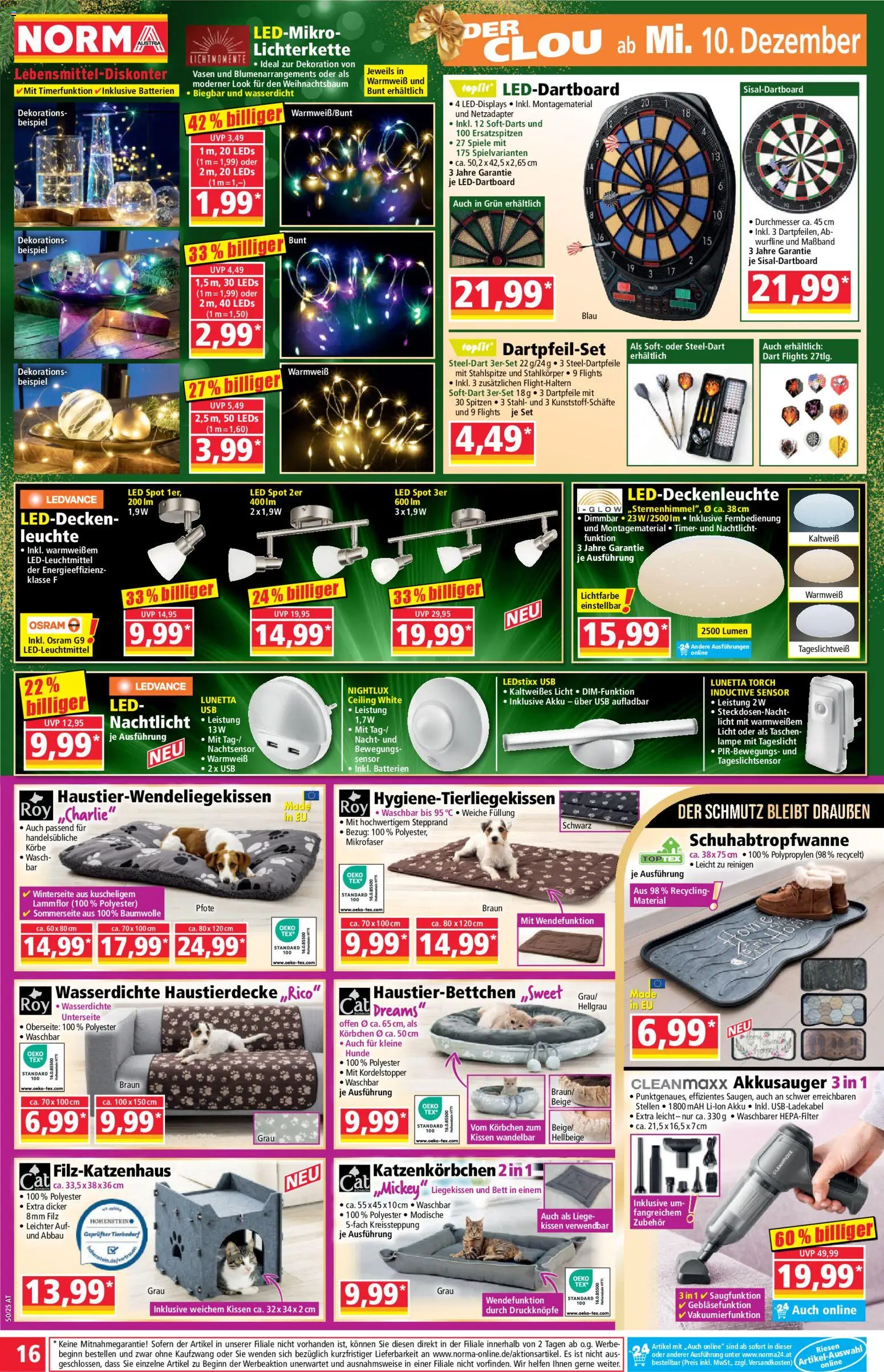 Norma Flugblatt gültig ab 08.12.2025 | Seite: 16 | Produkte: USB, Bett, Kissen, Lampe