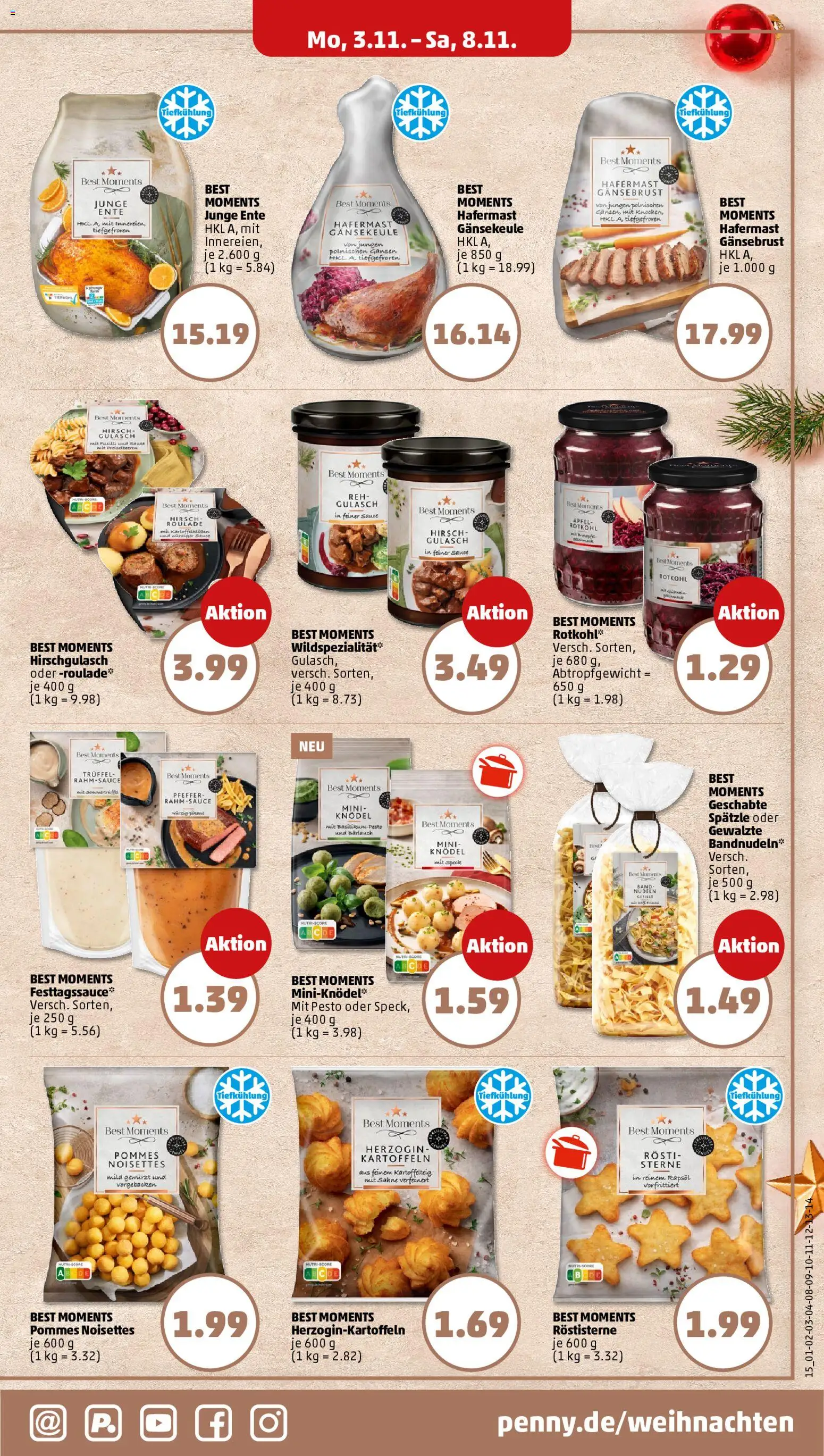 Penny Prospekt 	 – gültig ab 03.11.2025 | Seite: 17 | Produkte: Pommes, Äpfel, Gulasch, Nudeln