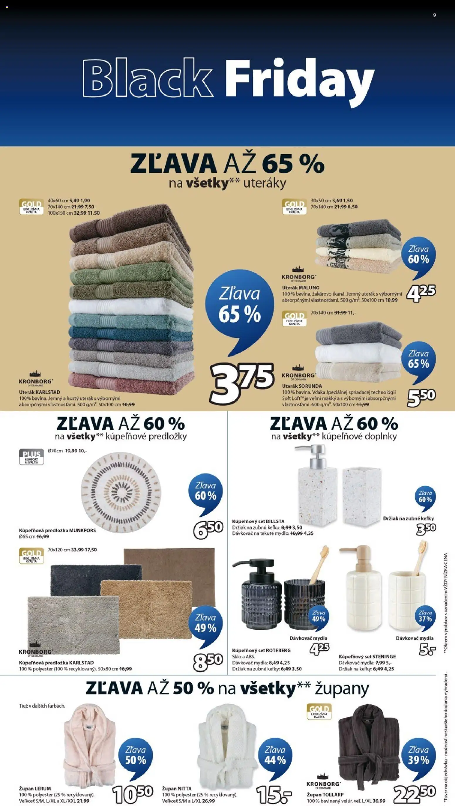 Nové JYSK akcie – leták je platný od 17.11.2025 | Strana: 9 | Produkty: Uterák, Mydlo, Župan