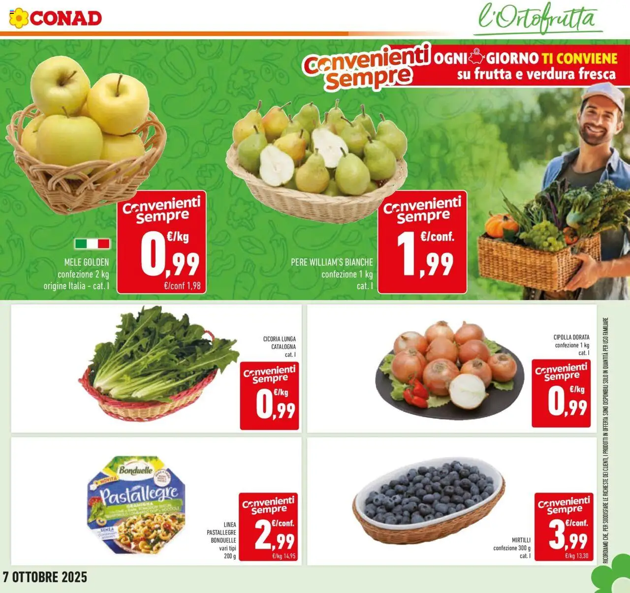 Volantino Conad del 23.09.2025 | Pagina: 9 | Prodotti: Mele, Frutta, Pasta, Mirtilli