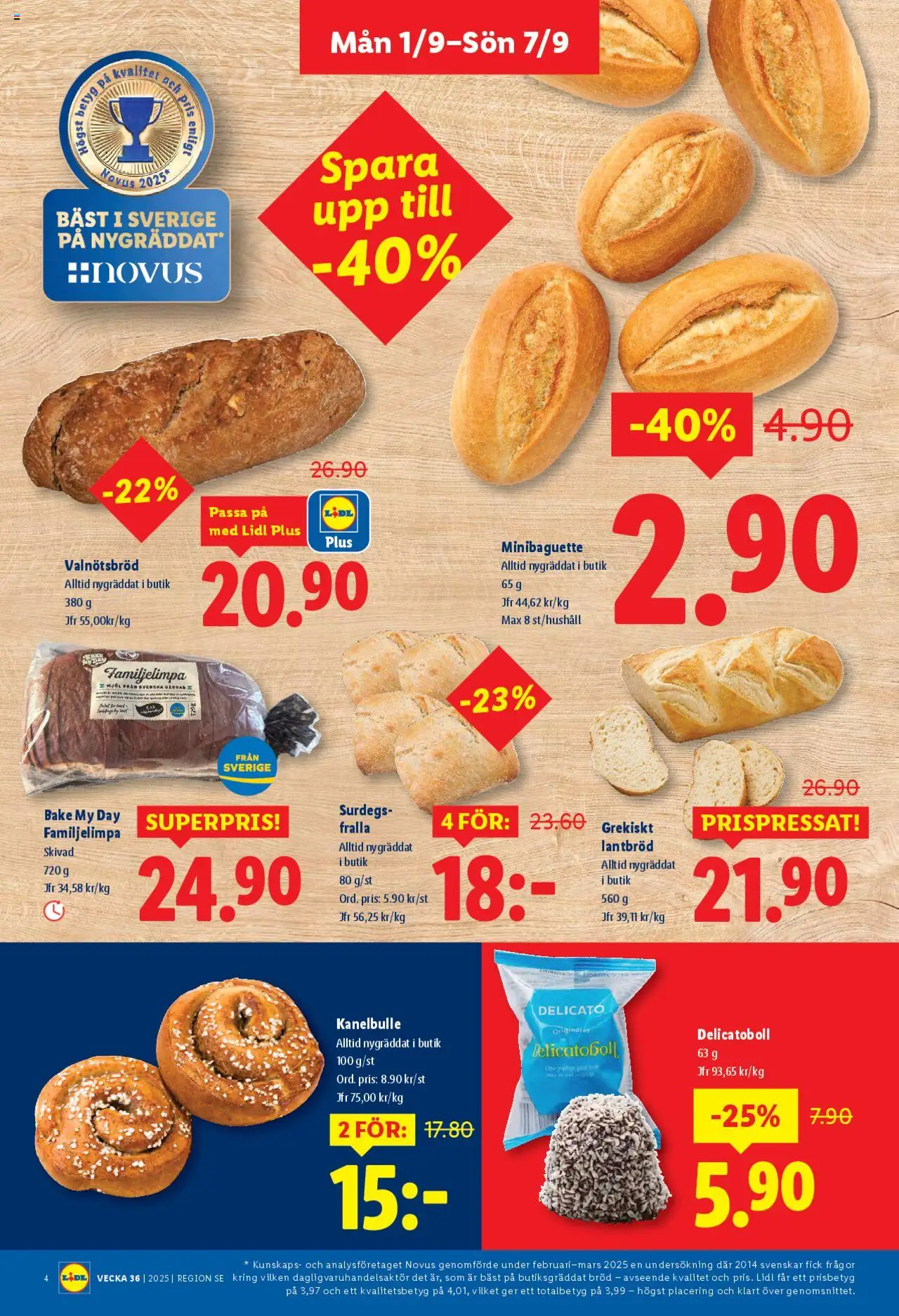 Lidl reklamblad aktuell från 01.09.2025 | Sida: 4 | Produkter: Bröd, Lantbröd