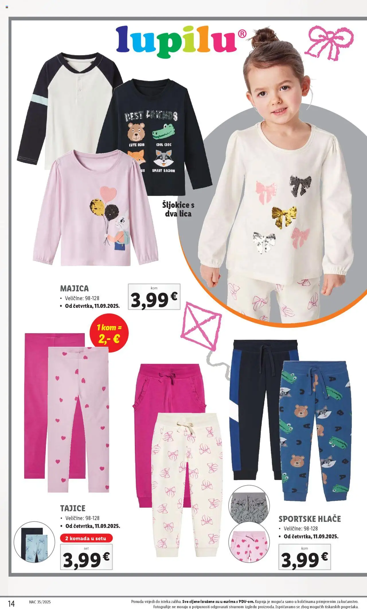 Lidl katalog | vrijedi od 01.08.2025 | Stranica: 14 | Proizvodi: Majica, Hlače, Tajice