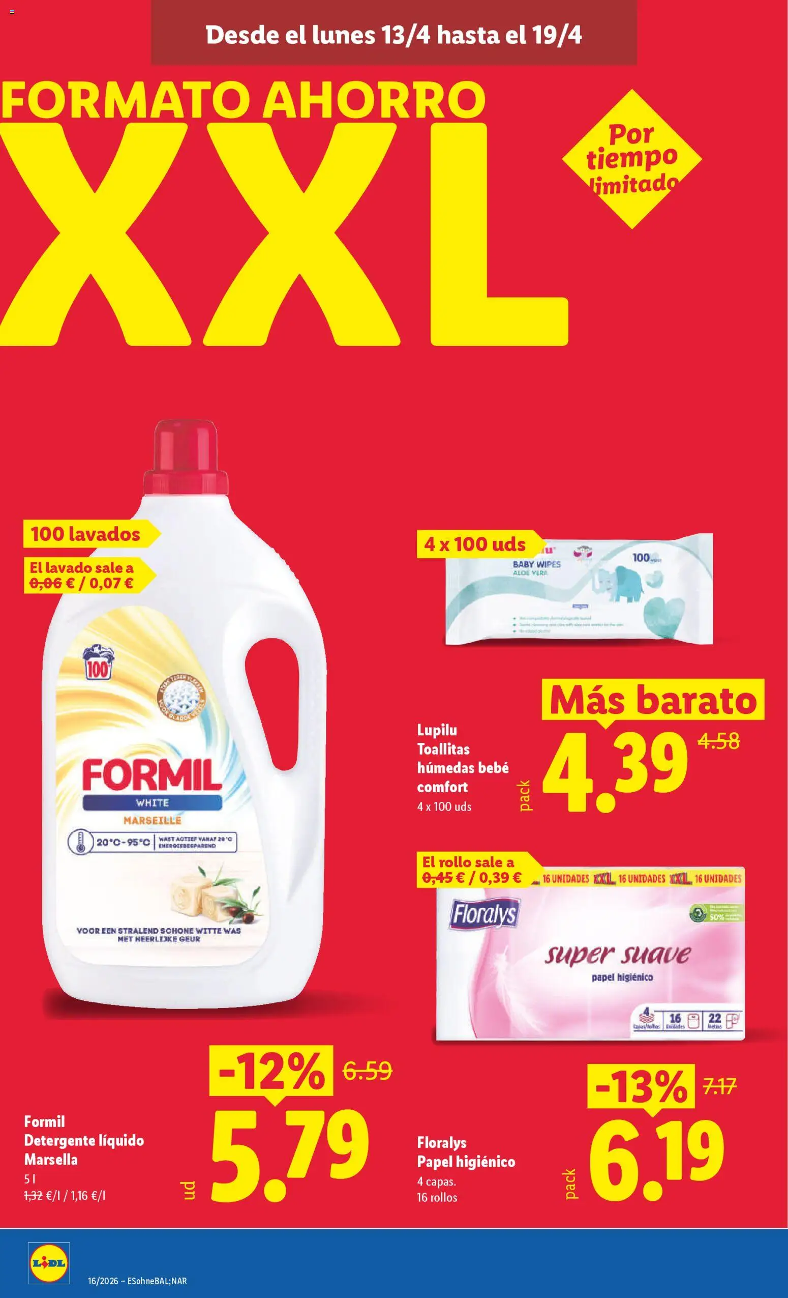 Lidl folleto │ válido desde el 13.04.2026 | Página: 16 | Productos: Detergente, Papel higienico, Detergente líquido