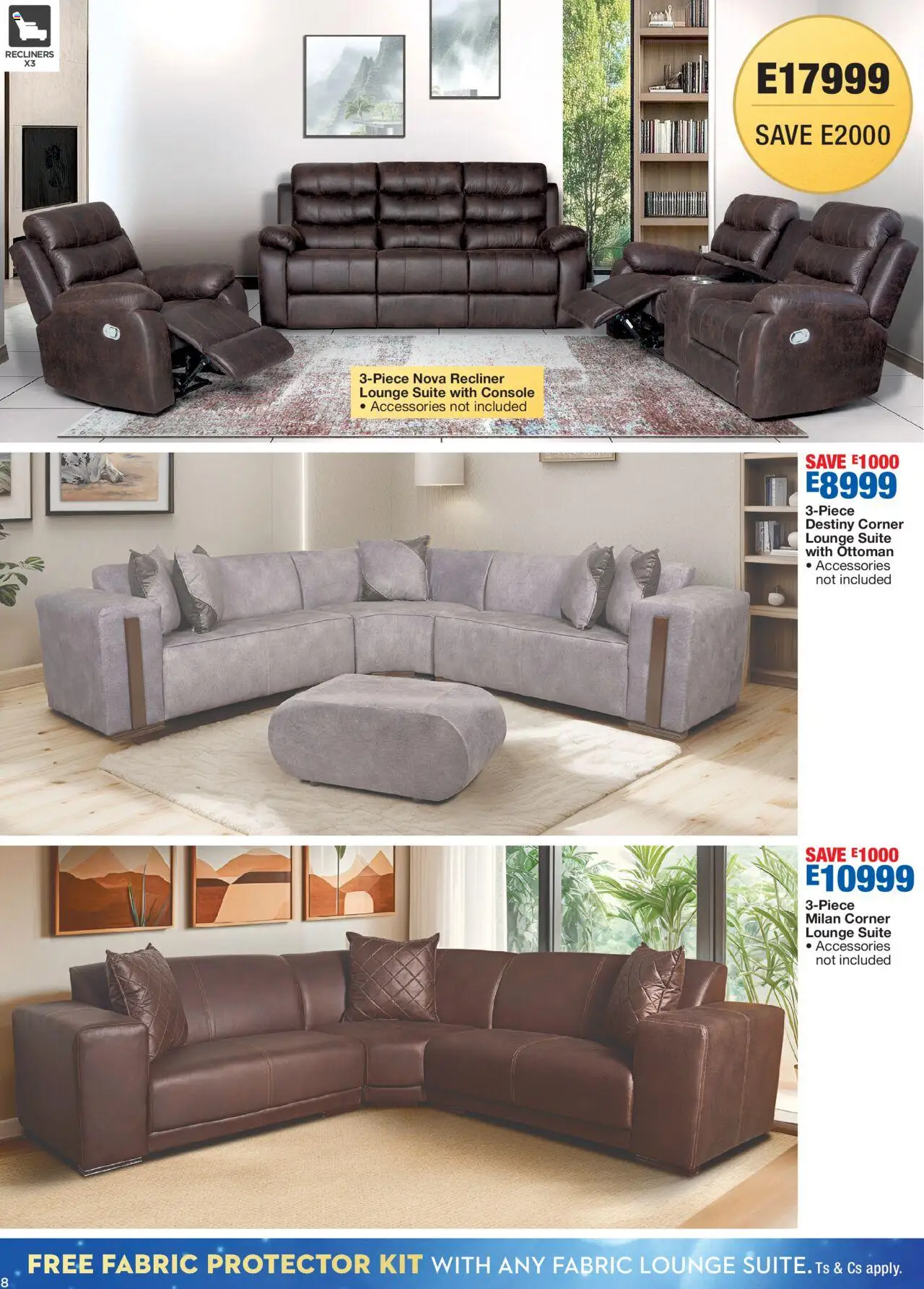 New OK Furniture catalogue – valid from 20.10.2025 | Page: 8 | Products: Lounge suite, Ottoman