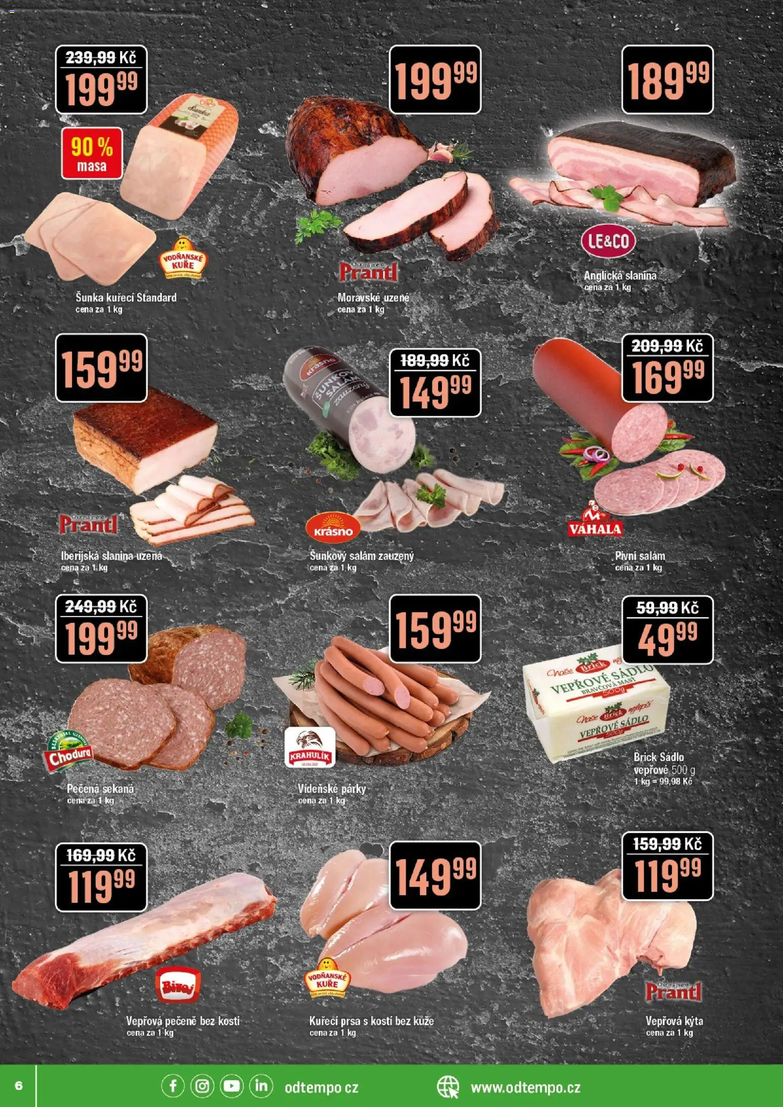 Tempo leták - Tuty od 14.01.2026 | Strana: 6 | Produkty: Salám, Kuře, Vepřová Kýta, Slanina