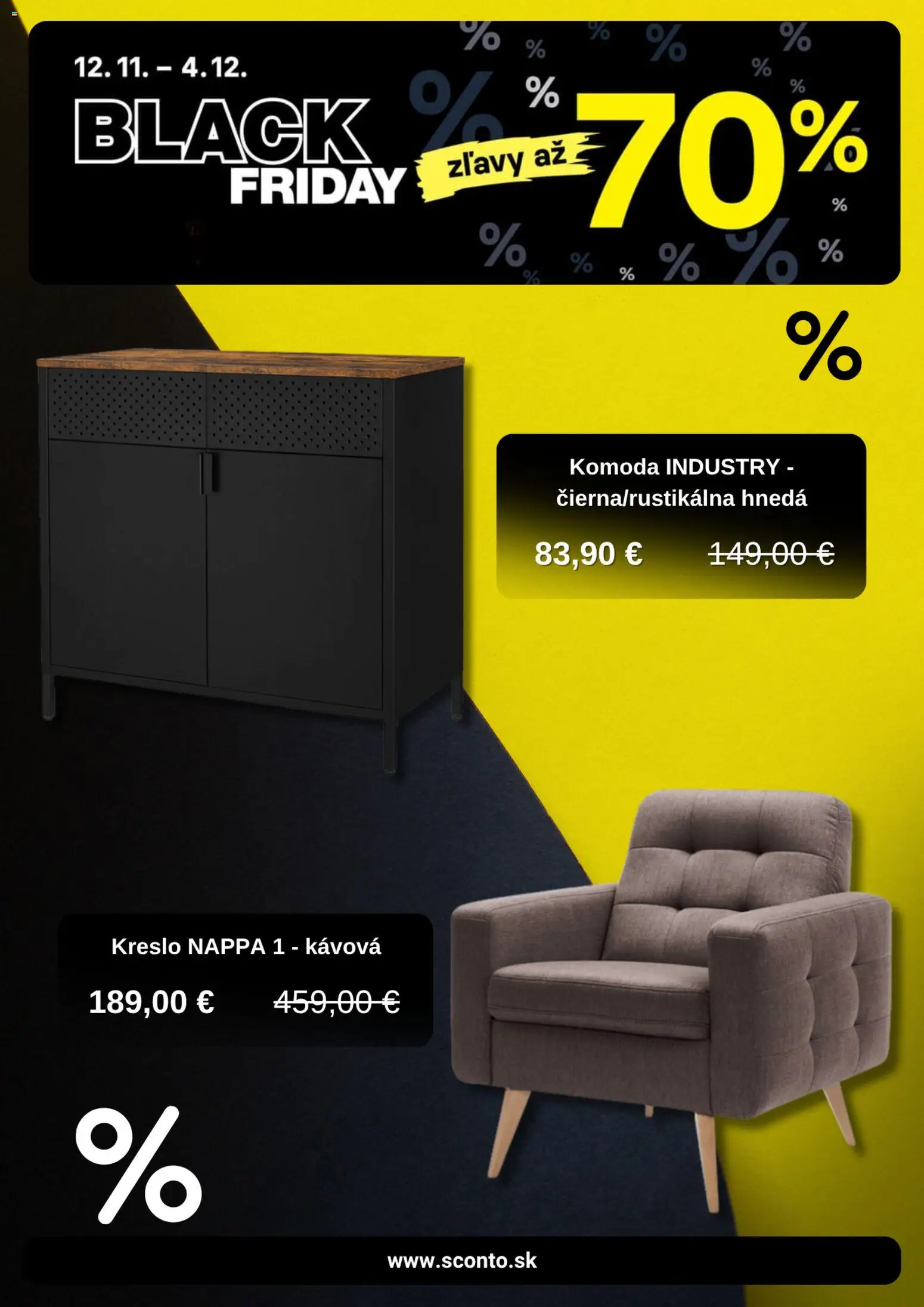 Nové Sconto nábytok akcie – leták je platný od 12.11.2025 | Strana: 5 | Produkty: Komoda, Kreslo