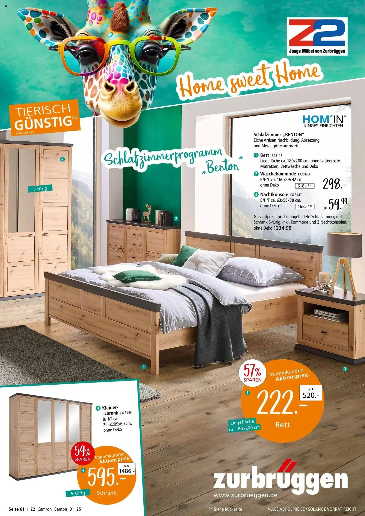 Zurbrüggen - Zurbrüggen: Home Sweet Home – gültig ab 12.12.2025 | Seite: 1 | Produkte: Bett, Kommode, Schrank, Bettwäsche