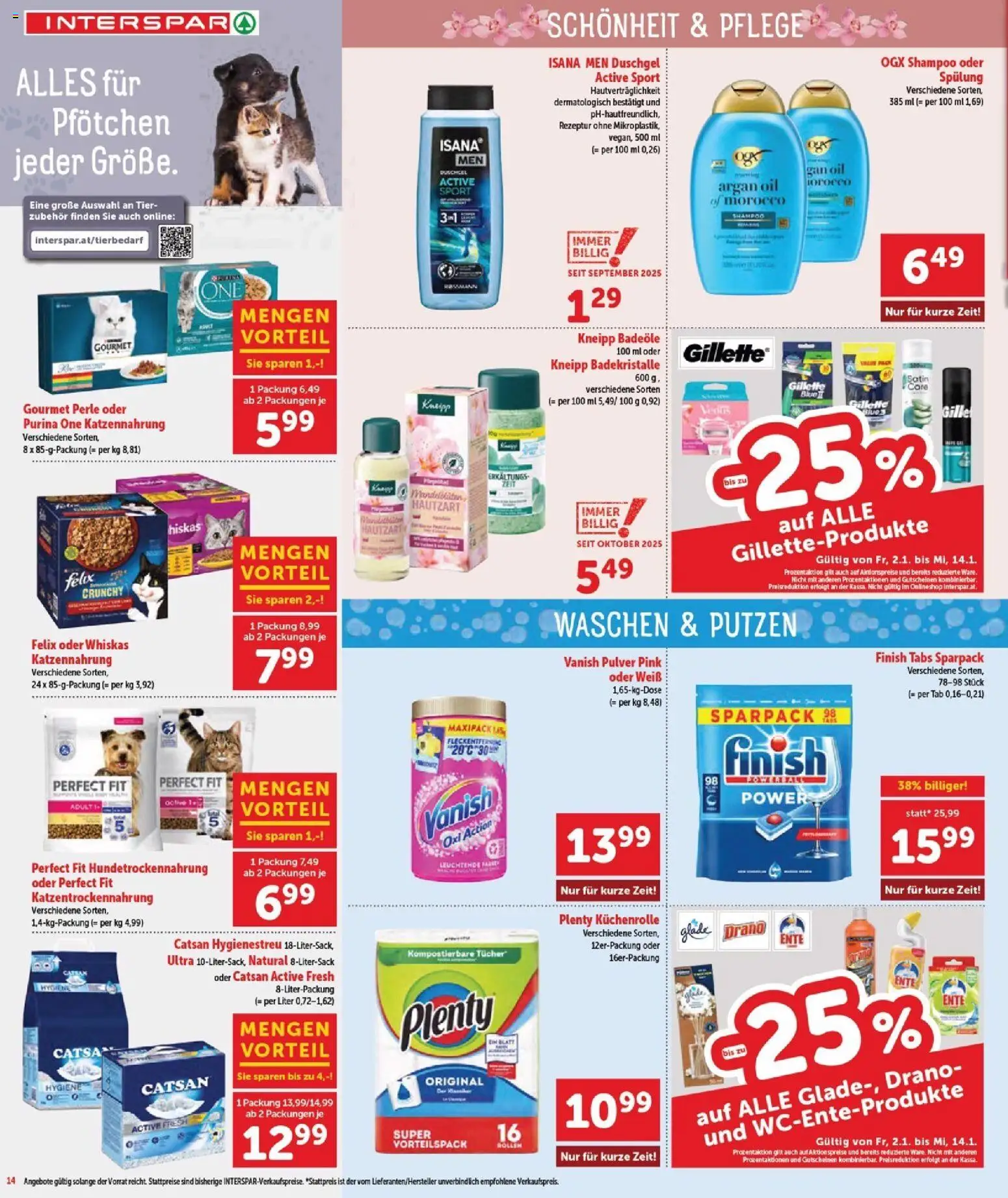 Interspar Flugblatt - Burgenland gültig ab 02.01.2026 | Seite: 14 | Produkte: Shampoo, Spülung, Duschgel