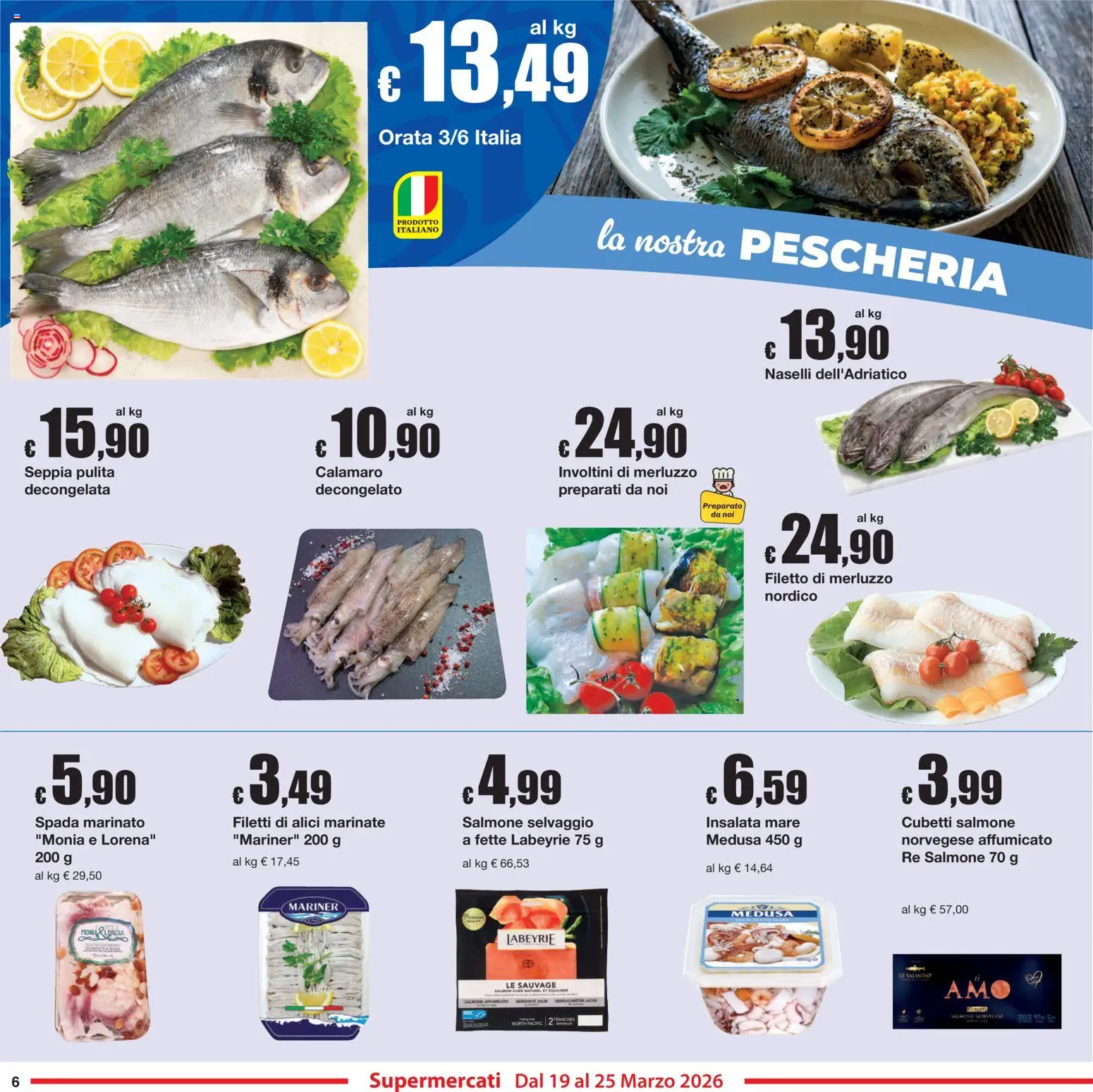 Volantino Sì con Te del 19.03.2026 | Pagina: 6 | Prodotti: Salmone, Merluzzo, Insalata, Alici