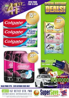 Super Save specials catalogue – valid from 17.10.2025 | Page: 90 | Products: Pads, Soap, Toothpaste