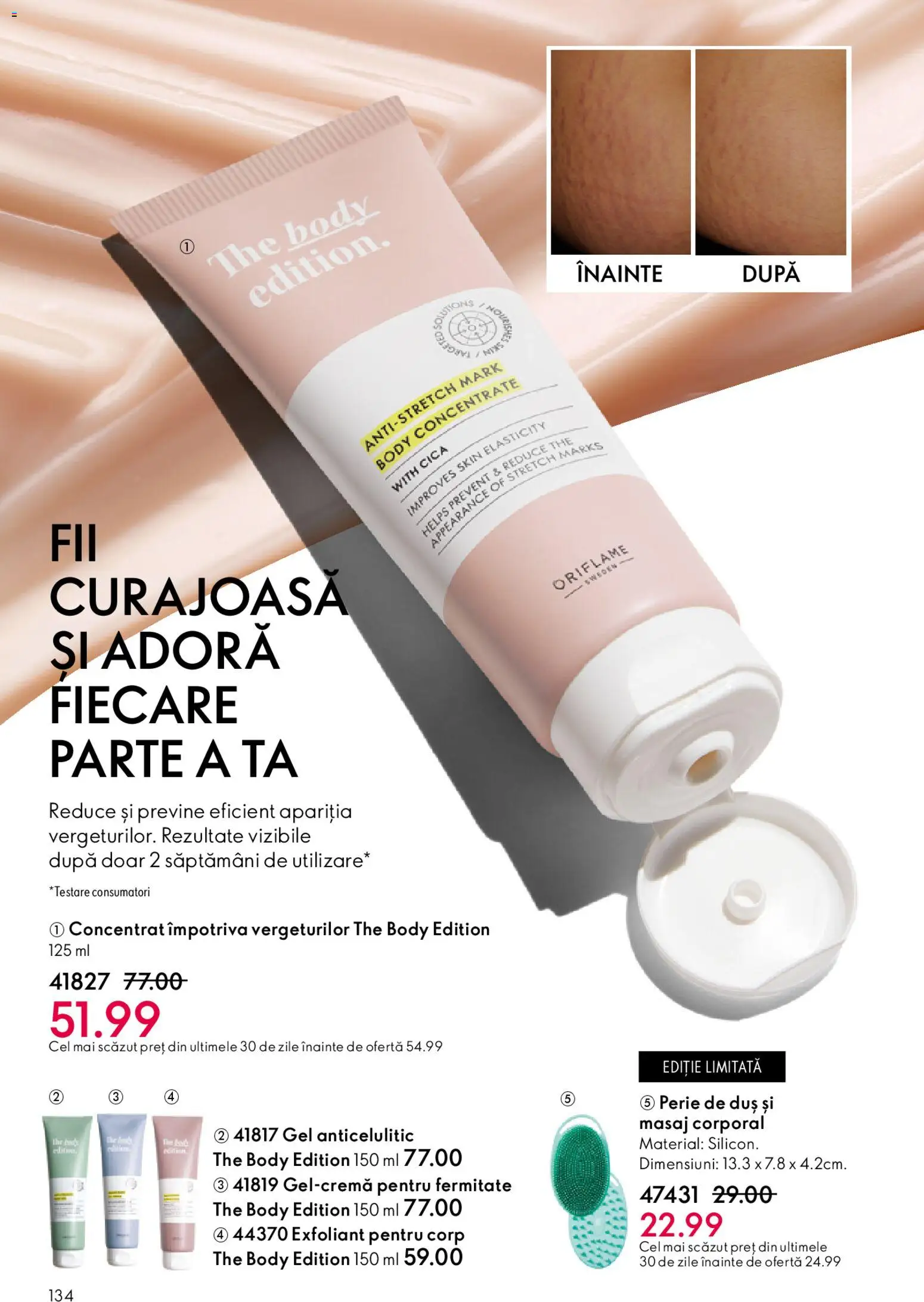 Noul catalog Oriflame – valabil de la 25.03.2026 | Pagină: 134 | Produse: Exfoliant, Body, Duș, Perie