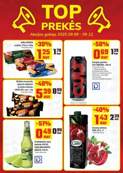 ČIA MARKET akcijos nuo 09.09.2025 | Puslapis: 18 | Prekių: Energinis gėrimas, Vafliai, Saldainiai