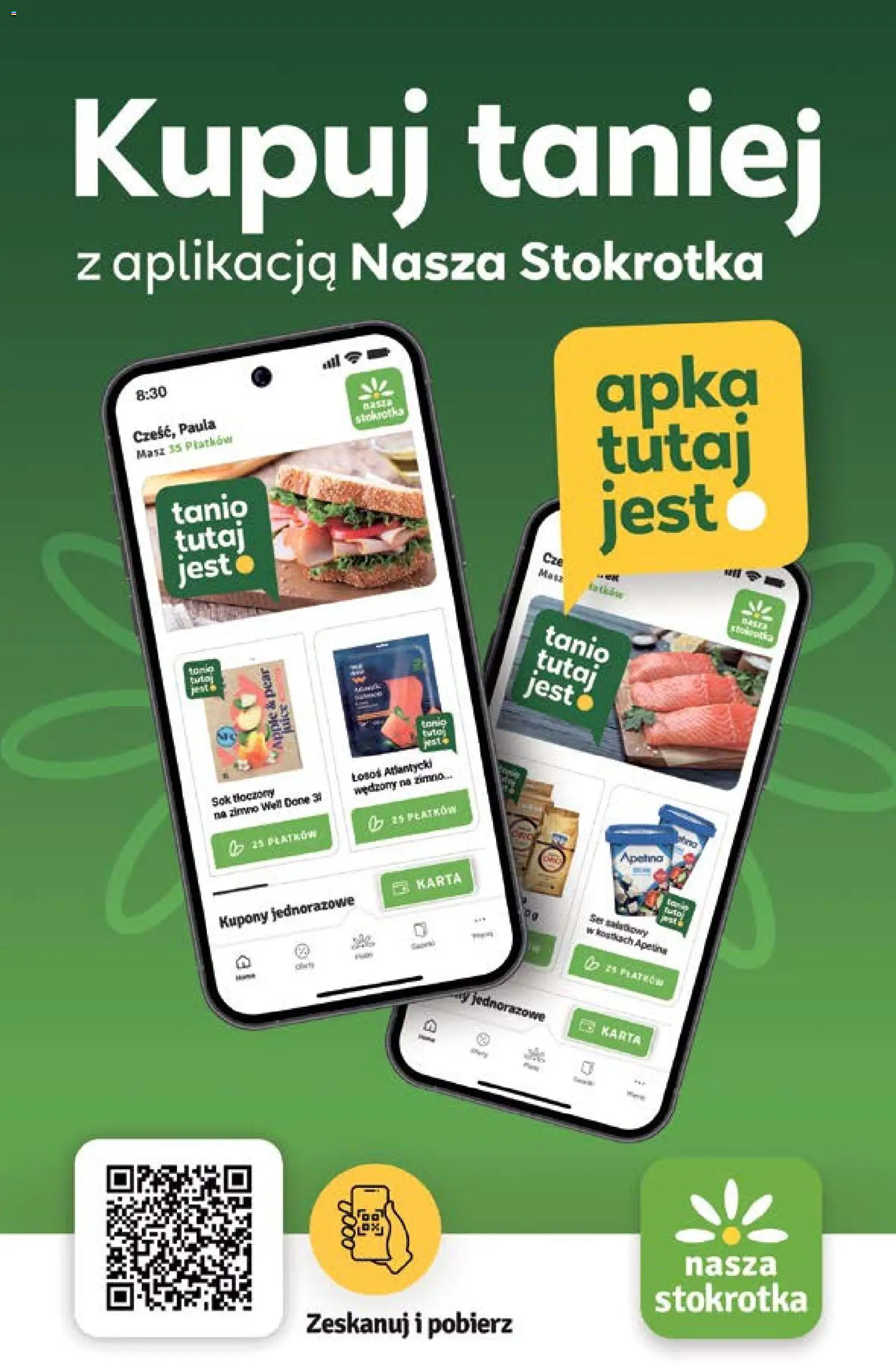 Stokrotka Gazetka od 04.12.2025 | Strona: 36 | Produkty: Karta, Łosoś atlantycki, Ser, Sok