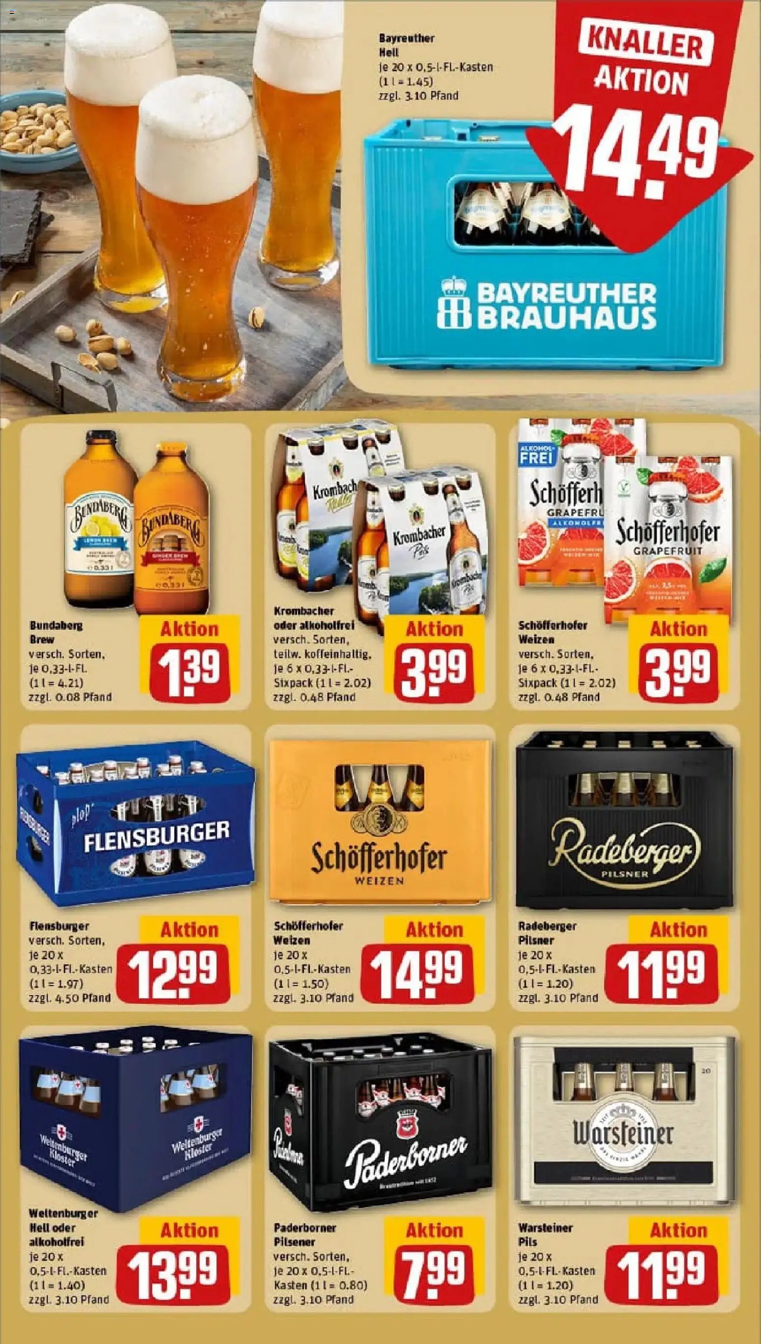 Rewe prospekt Allendorf / Battenfeld	 – gültig ab 26.01.2026 | Seite: 17 | Produkte: Bayreuther hell, Pils, Flensburger, Warsteiner