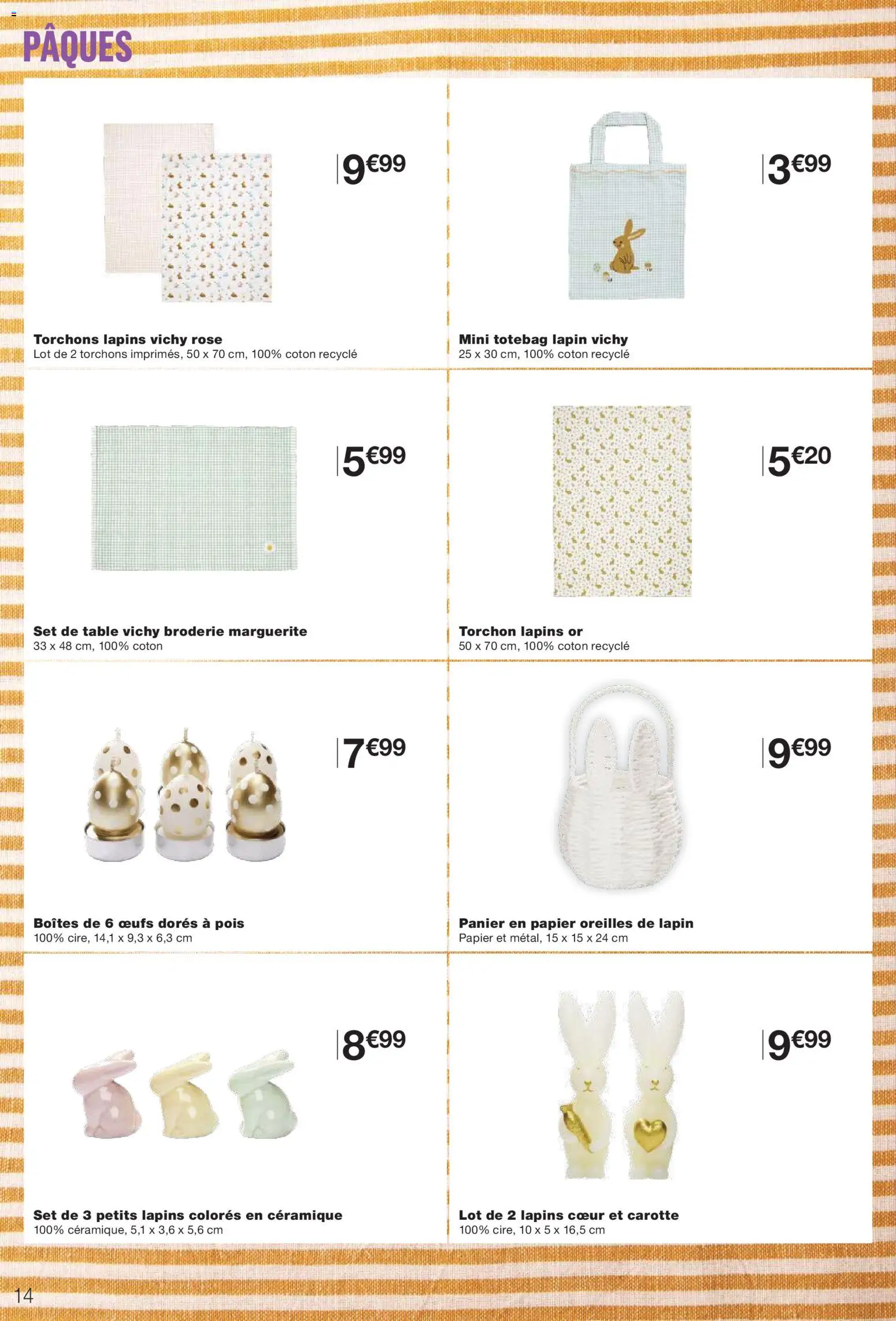 {H1} | Page: 14 | Produits: Coton, Panier, Œufs, Carotte