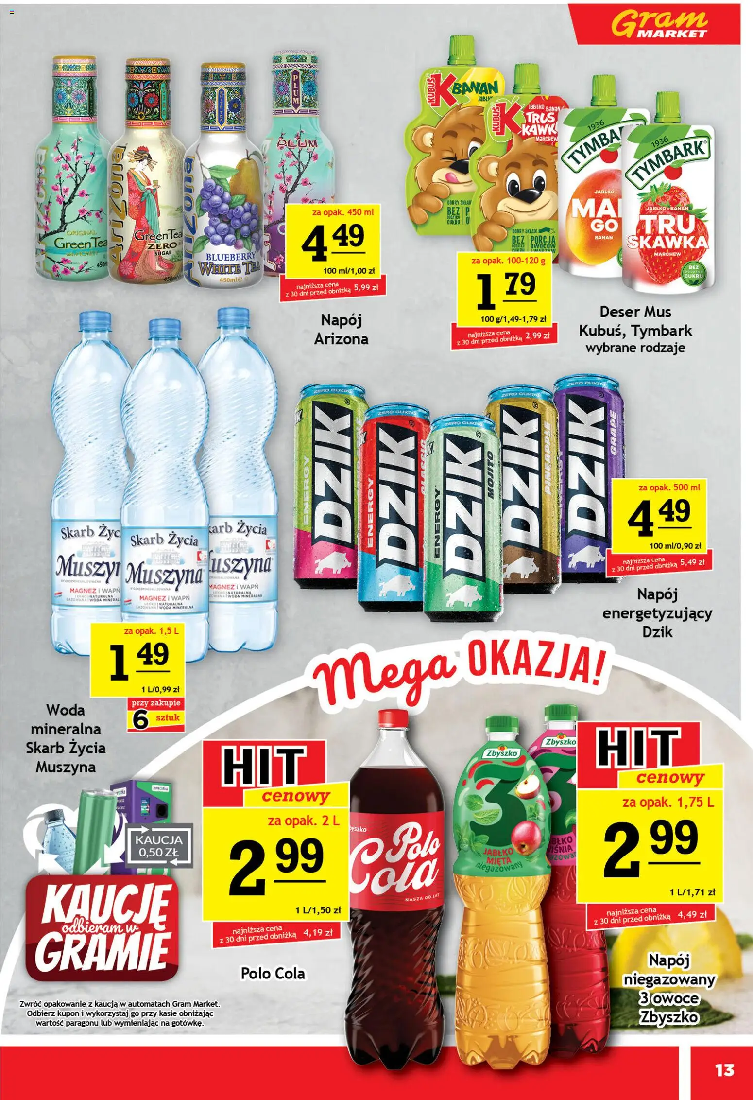 Gram Market gazetka od 15.04.2026 | Strona: 13 | Produkty: Banan, Woda, Owoce