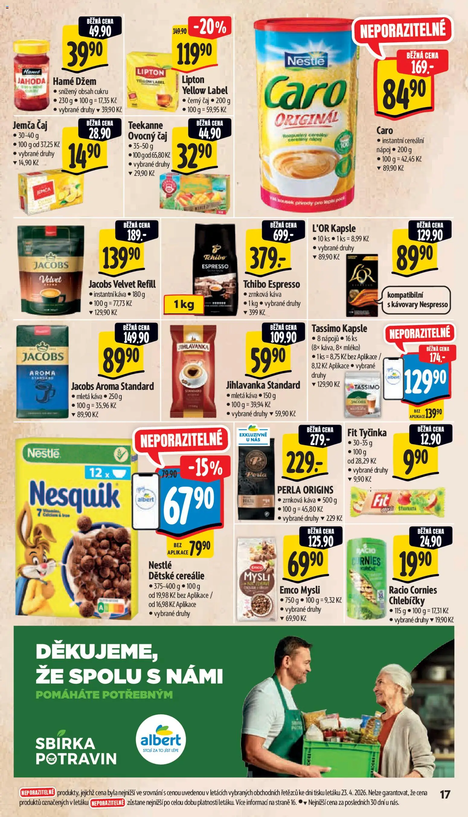 Albert leták - Supermarket od 29.04.2026 | Strana: 25 | Produkty: Mléko, Tassimo, Káva, Velvet