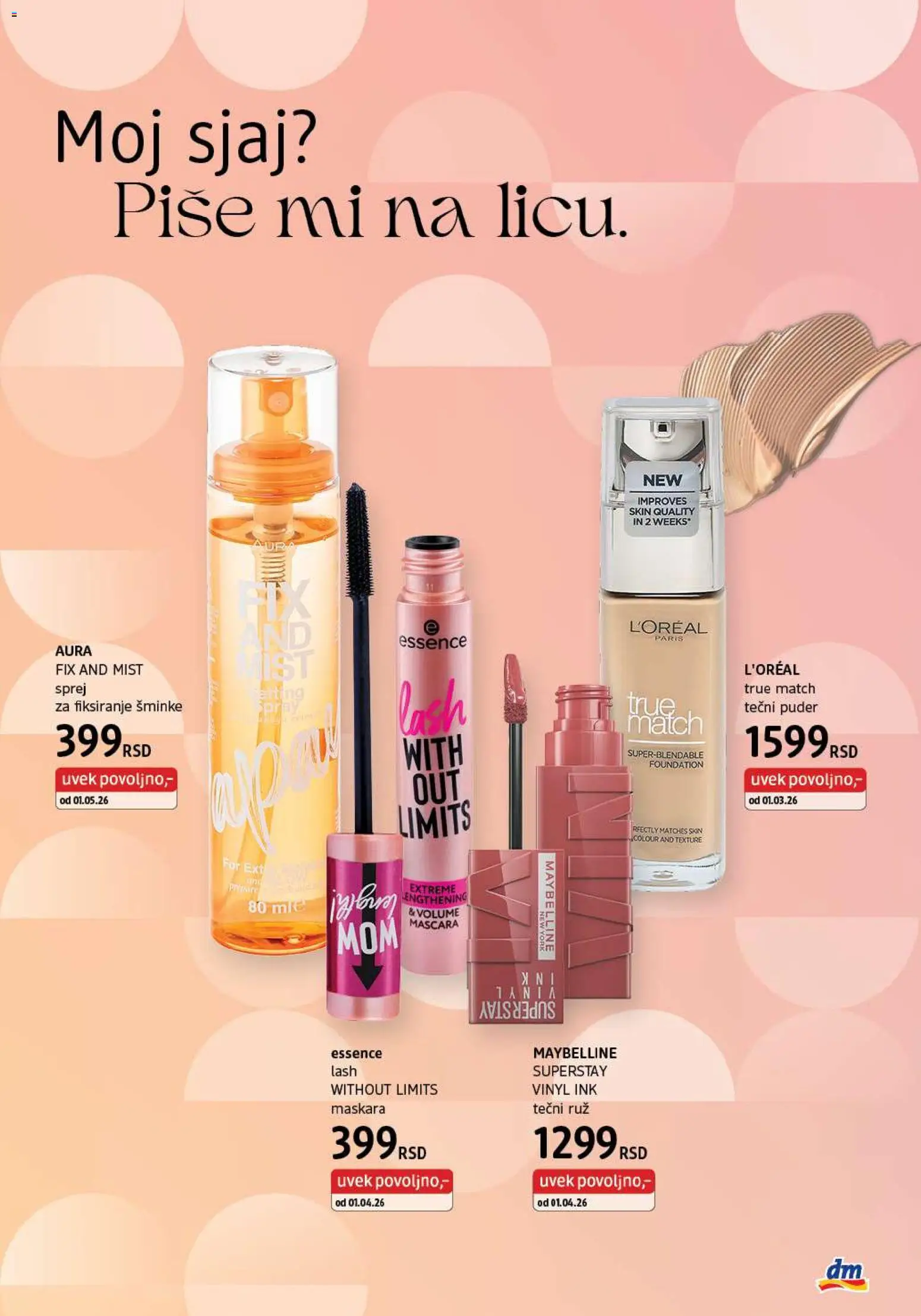 DM Drogerie katalog - važi od 01.05.2026 | Strana: 3 | Proizvode: Tečni puder, Puder, Maskara
