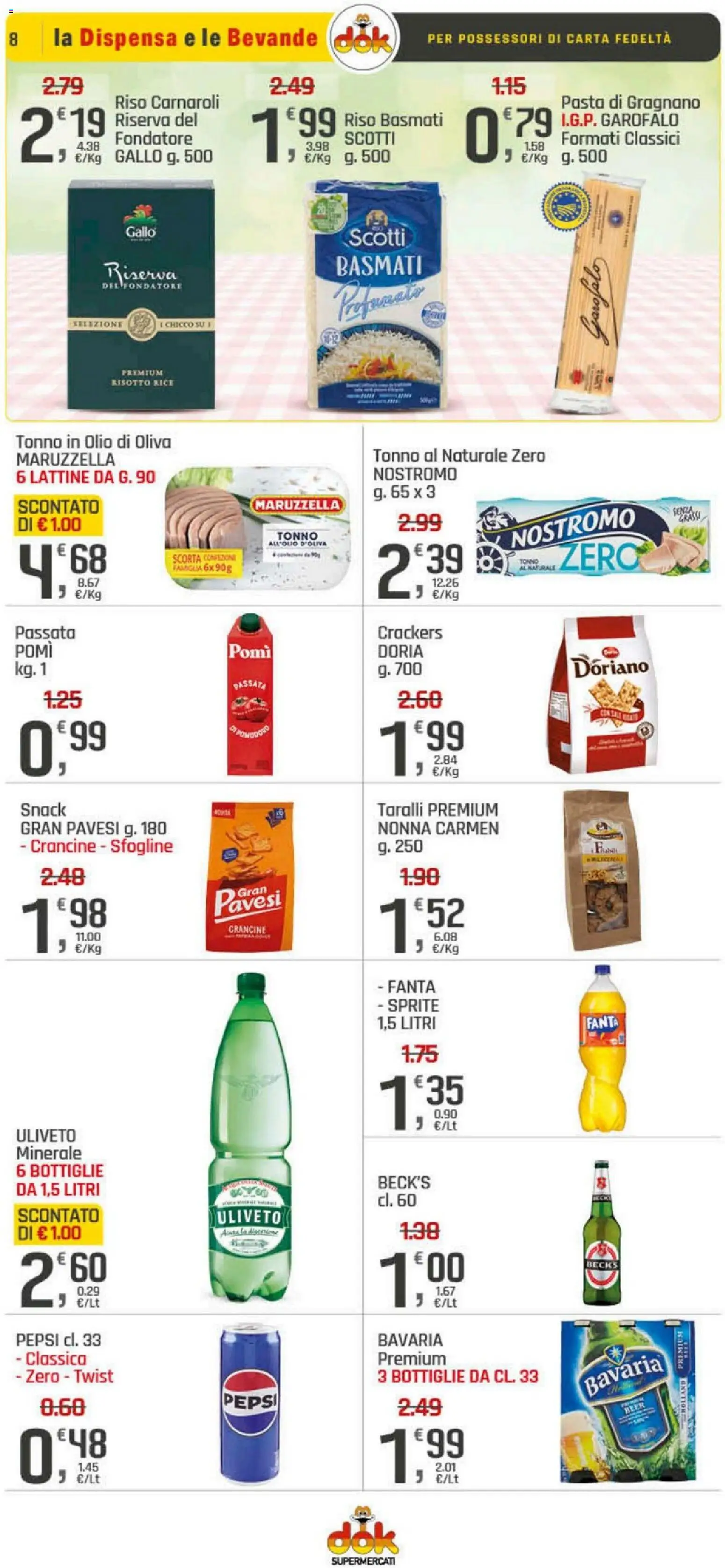 Volantino DOK del 05.03.2026 | Pagina: 8 | Prodotti: Riso, Olio, Fanta, Pepsi