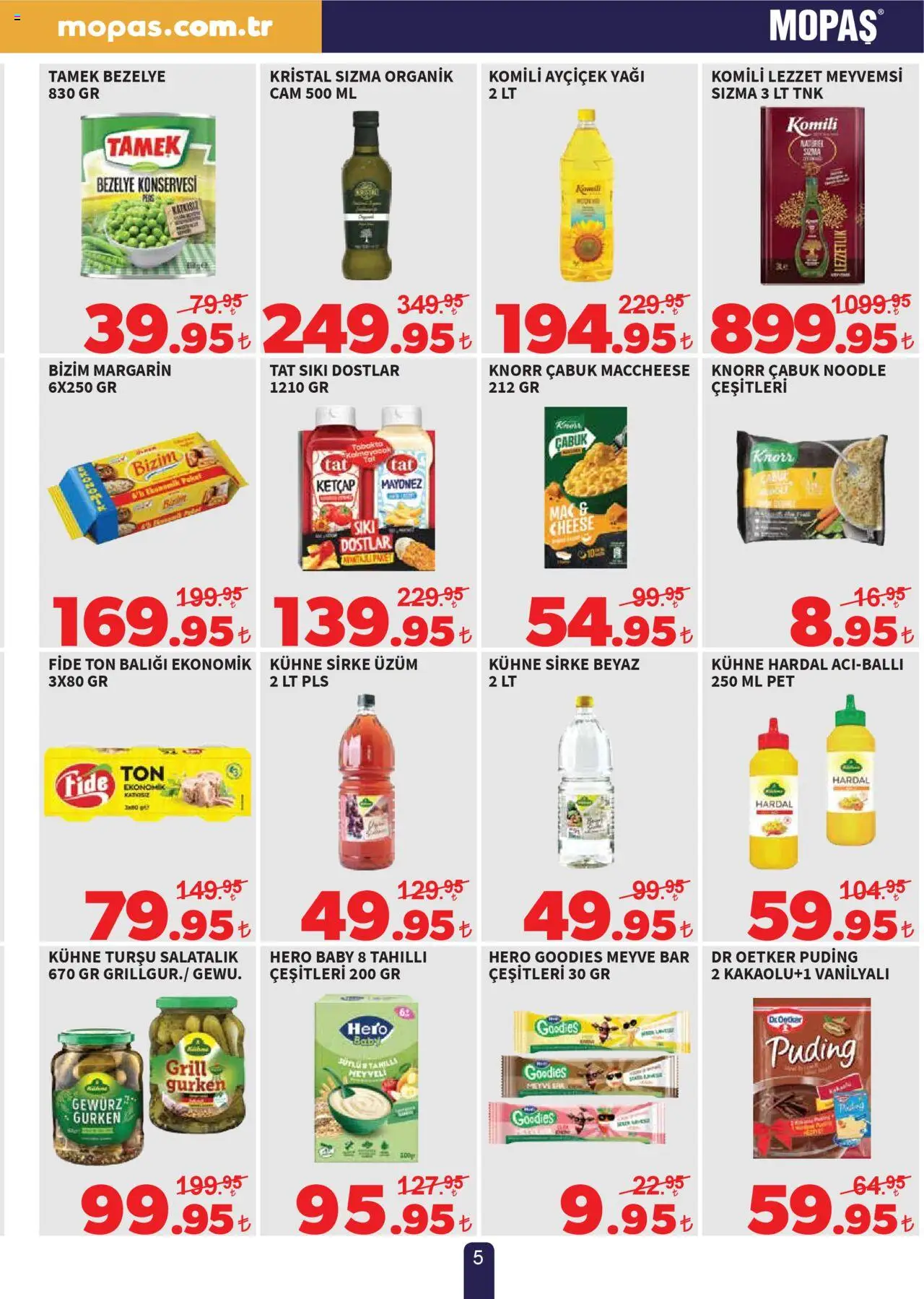 Mopaş Katalog - 18.10.2025 tarihinden itibaren geçerlidir | Sayfa: 5 | Ürünler: Hardal, Sirke, Salatalık, Ton balığı