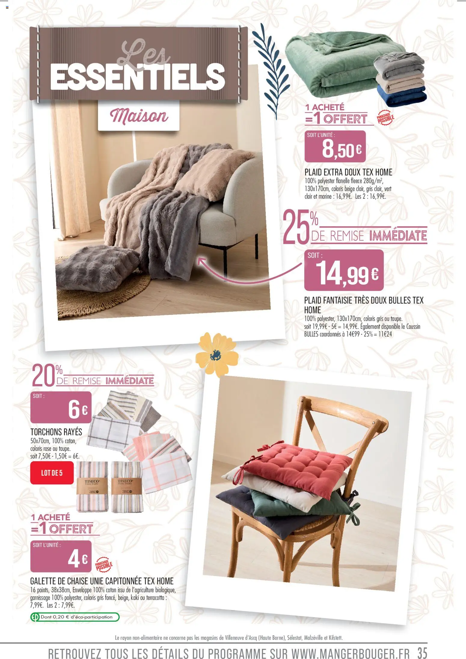 {H1} | Page: 35 | Produits: Coton, Enveloppe, Chaise, Galette de chaise