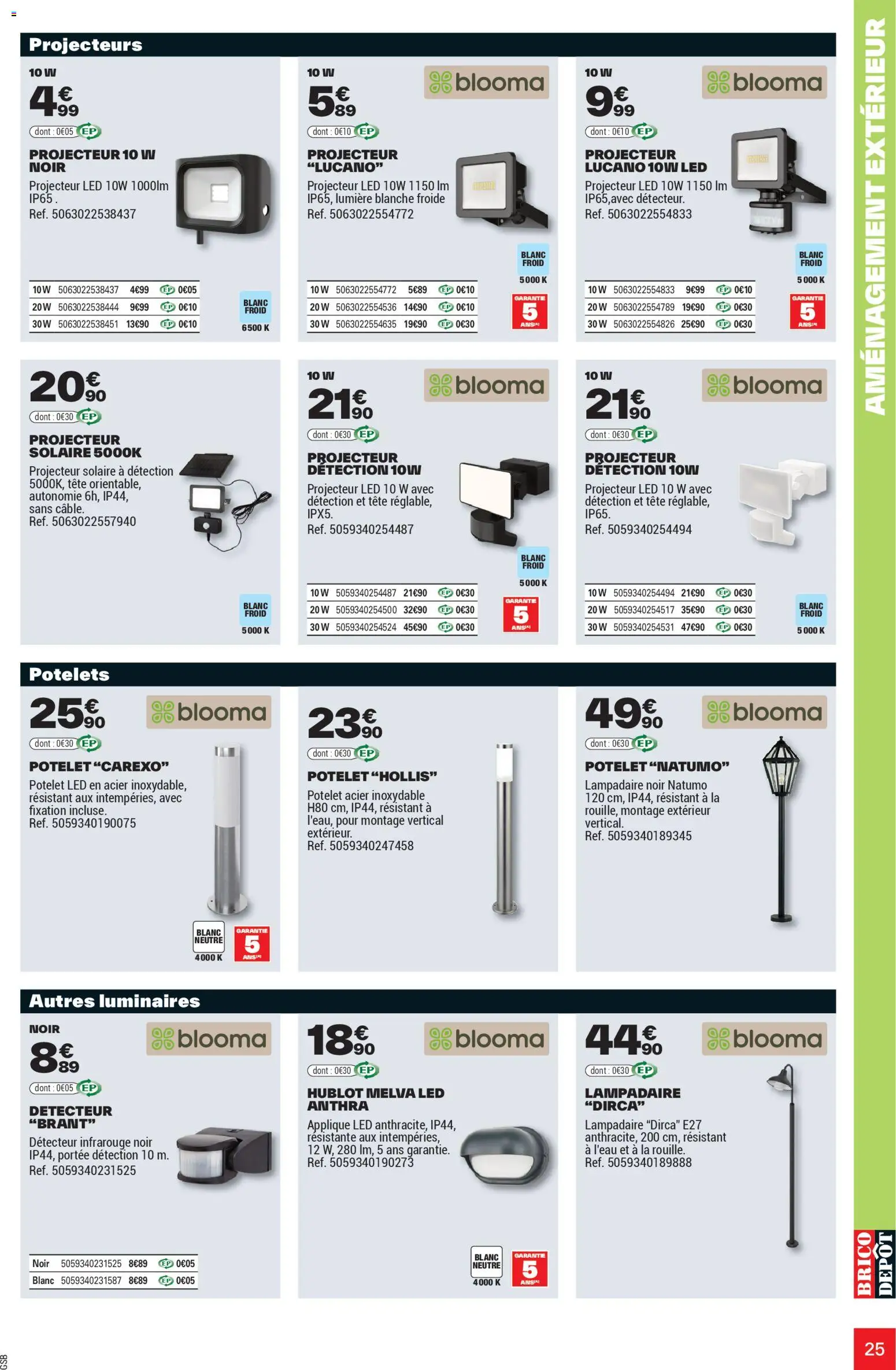 {H1} | Page: 25 | Produits: Lampadaire, Projecteur solaire, Projecteur