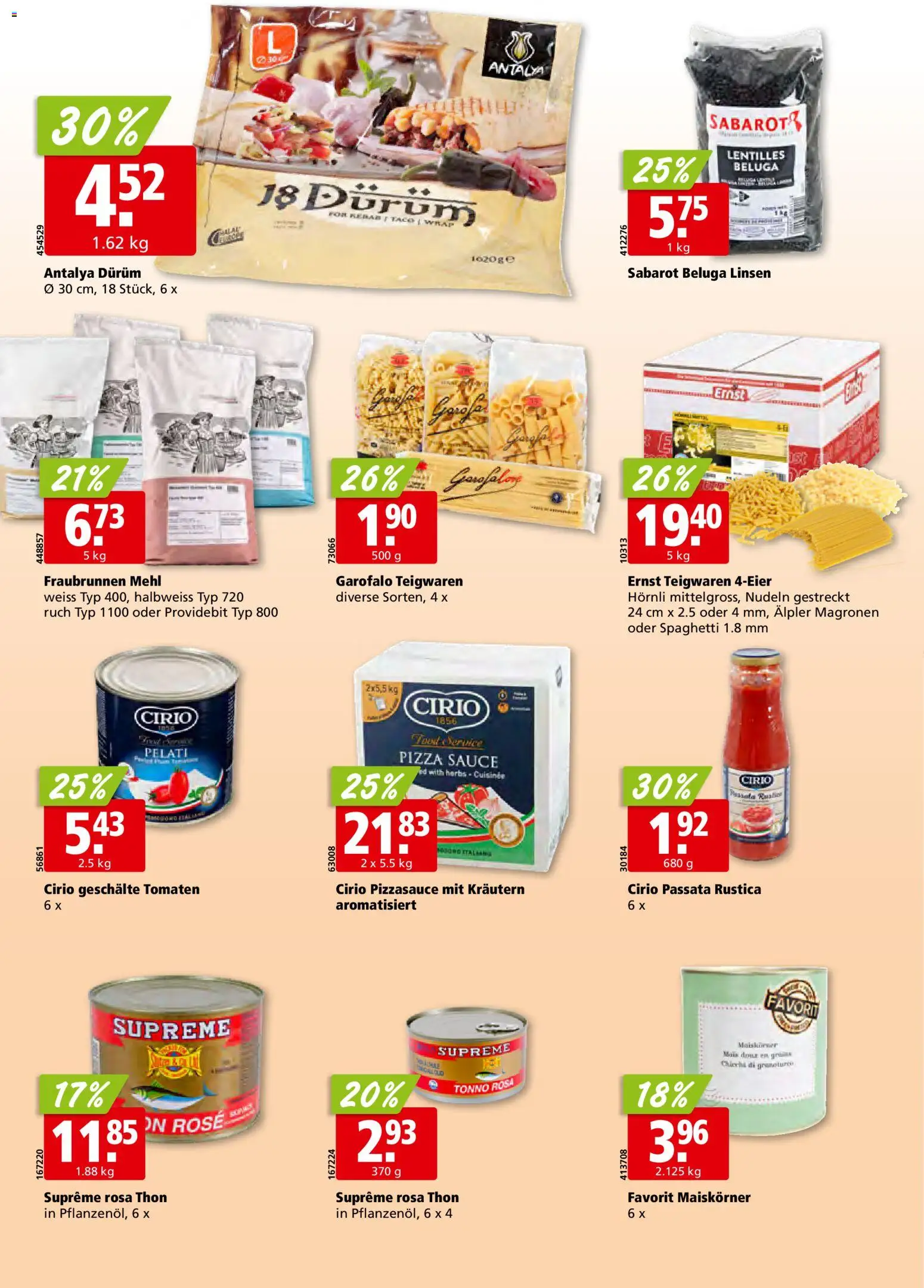 Aligro Aktionen – gültig ab 09.02.2026 | Seite: 30 | Produkte: Mehl, Teigwaren, Pizza, Nudeln