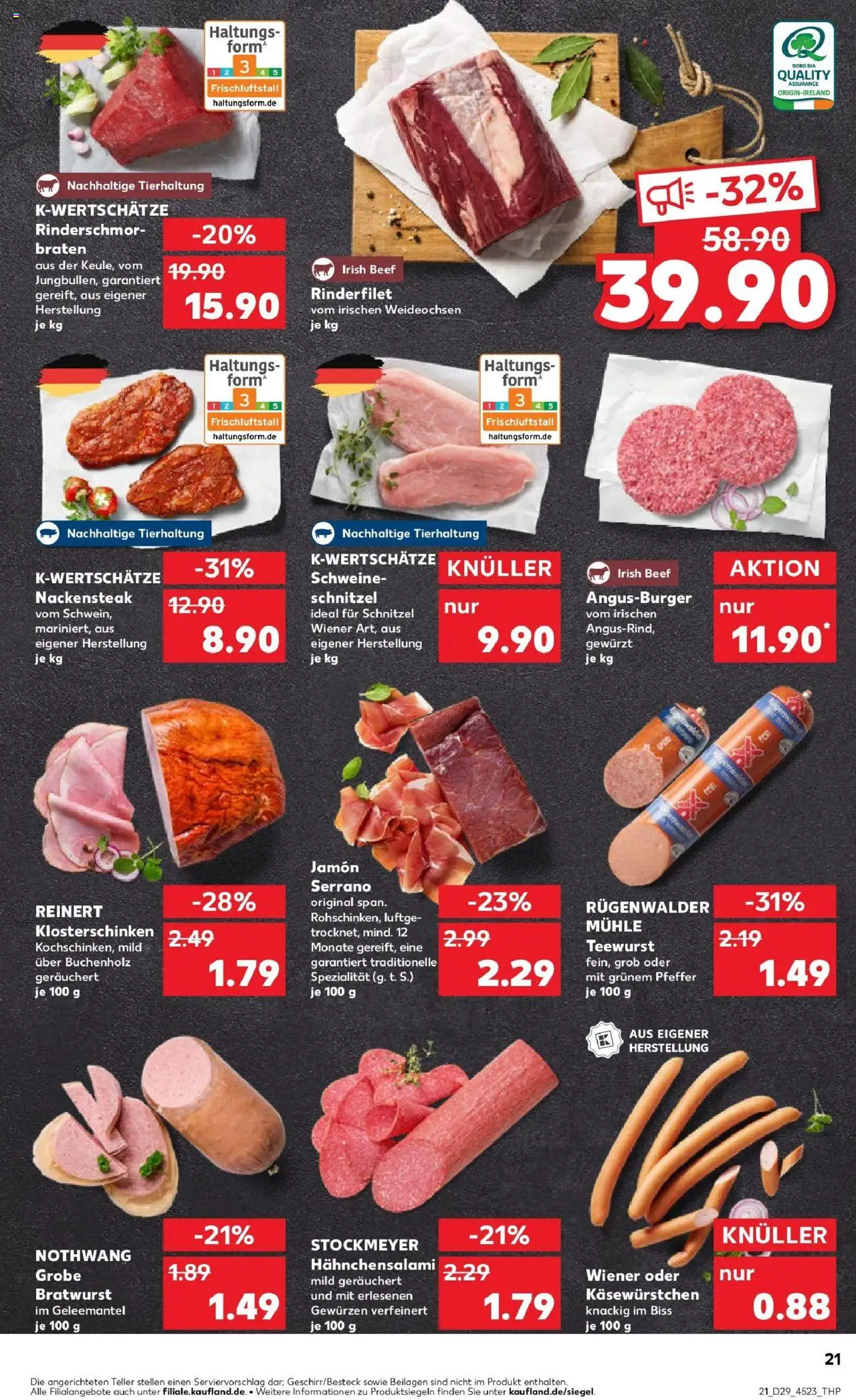 Kaufland prospekt Hechingen	 - gültig ab dem 21.07.2025 | Seite: 34 | Produkte: Rinderfilet, Bratwurst, Burger, Pfeffer