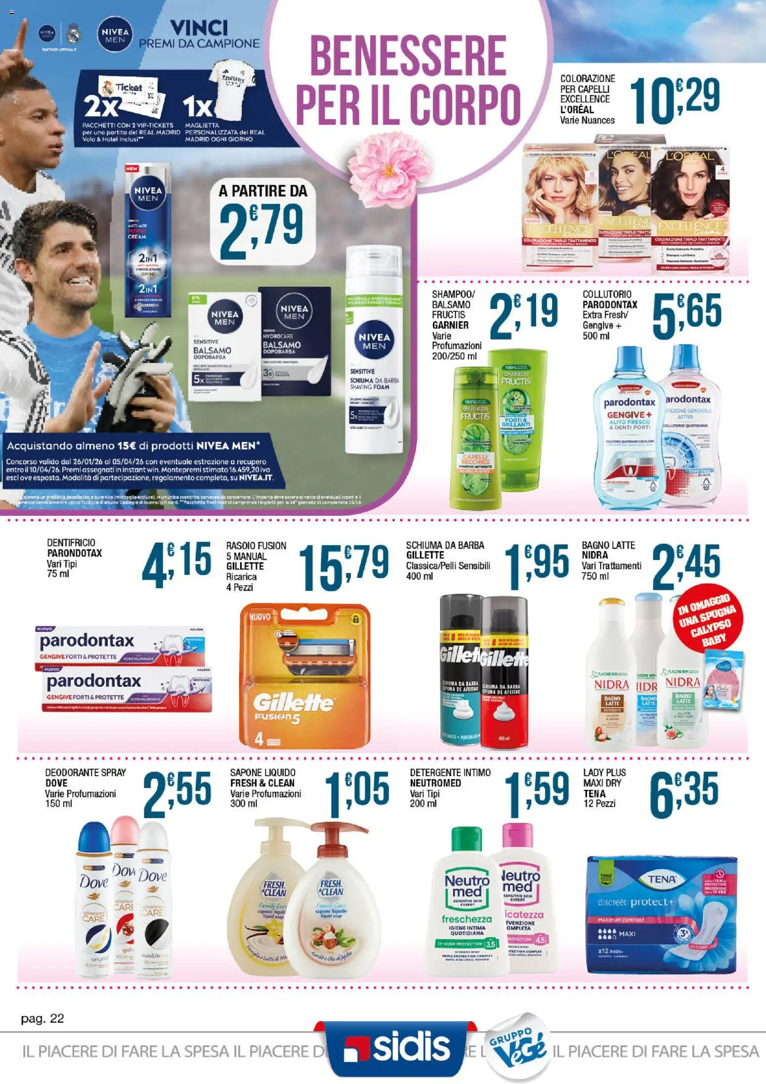 Volantino Sidis del 23.03.2026 | Pagina: 22 | Prodotti: Sapone, Collutorio, Detergente intimo, Detergente