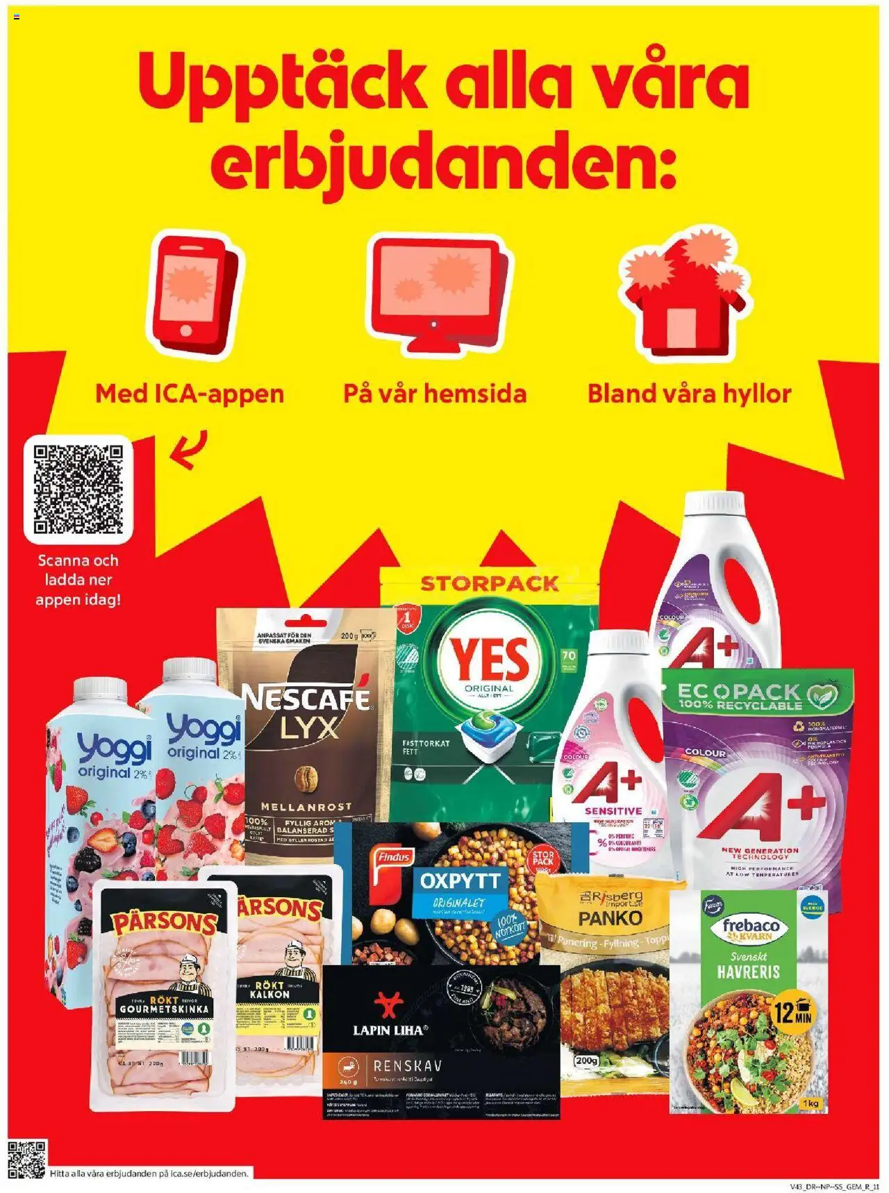 ICA Supermarket reklamblad aktuell från 20.10.2025 | Sida: 13 | Produkter: Gem, Kalkon, Nötkött, Yoggi