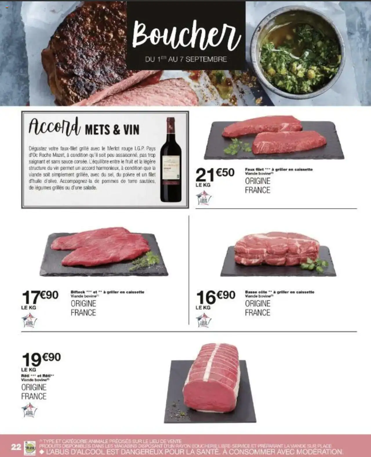  | Page: 22 | Produits: Viande, Vin, Viande bovine, Pommes de terre