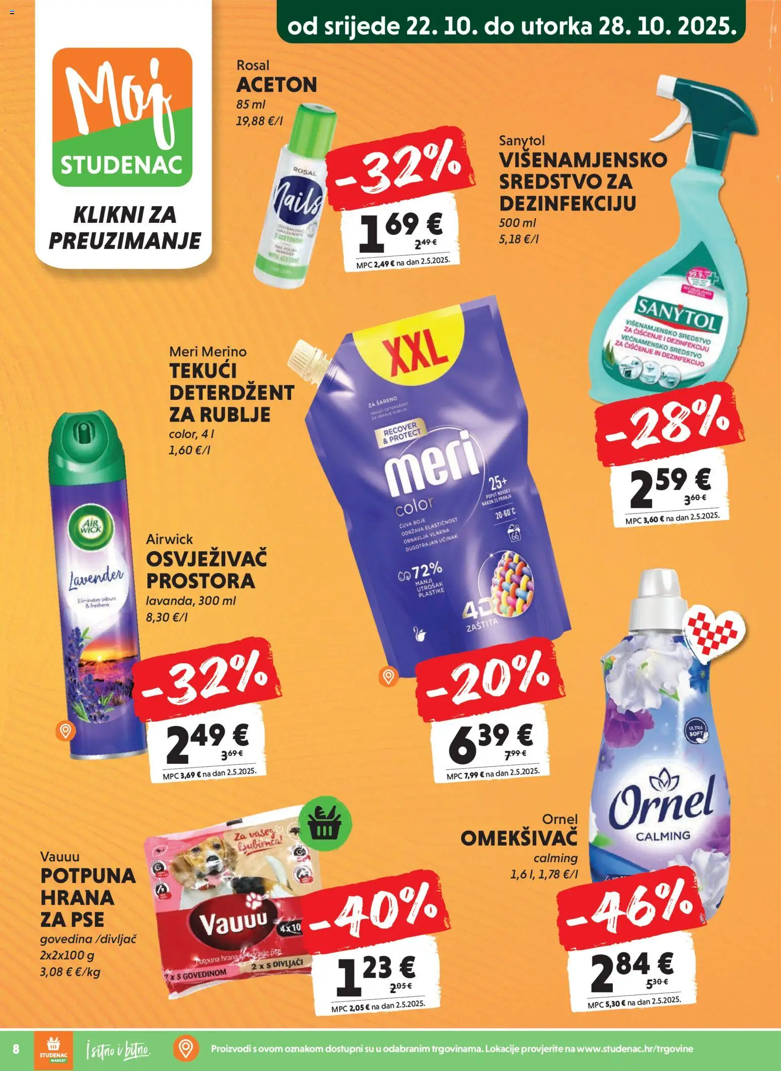 Studenac katalog | vrijedi od 22.10.2025 | Stranica: 8 | Proizvodi: Omekšivač, Deterdžent, Govedina, Meri Merino