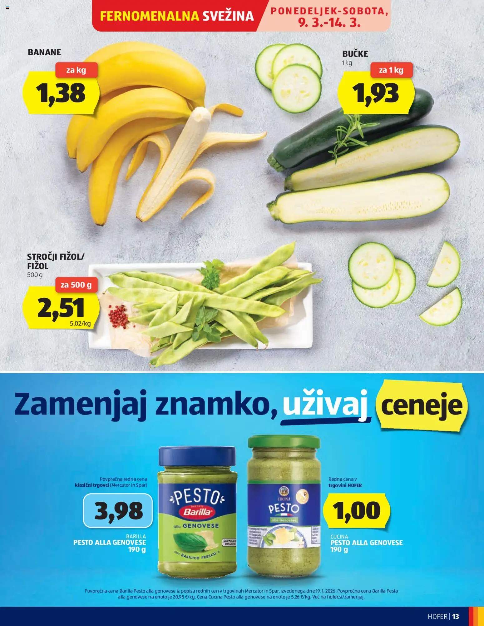 Novi Hofer katalog ponudbe – veljaven od 04.03.2026 | Stran: 13 | Izdelki: Pesto, Banane