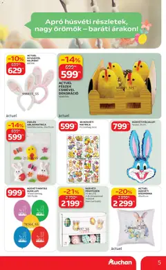 Auchan - Húsvéti ajánlataink - amely érvényes a következő dátumtól: 19.02.2026 | Oldal: 5 | Termékek: Fényfüzér, Dekoráció, Díszpárna
