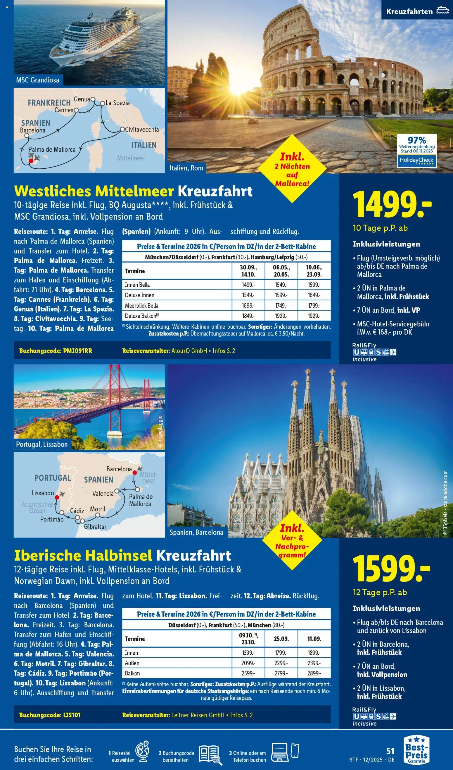 Lidl Reisen Dezember/Januar Reise-Highlights – gültig ab 12.12.2025 | Seite: 51 | Produkte: Telefon