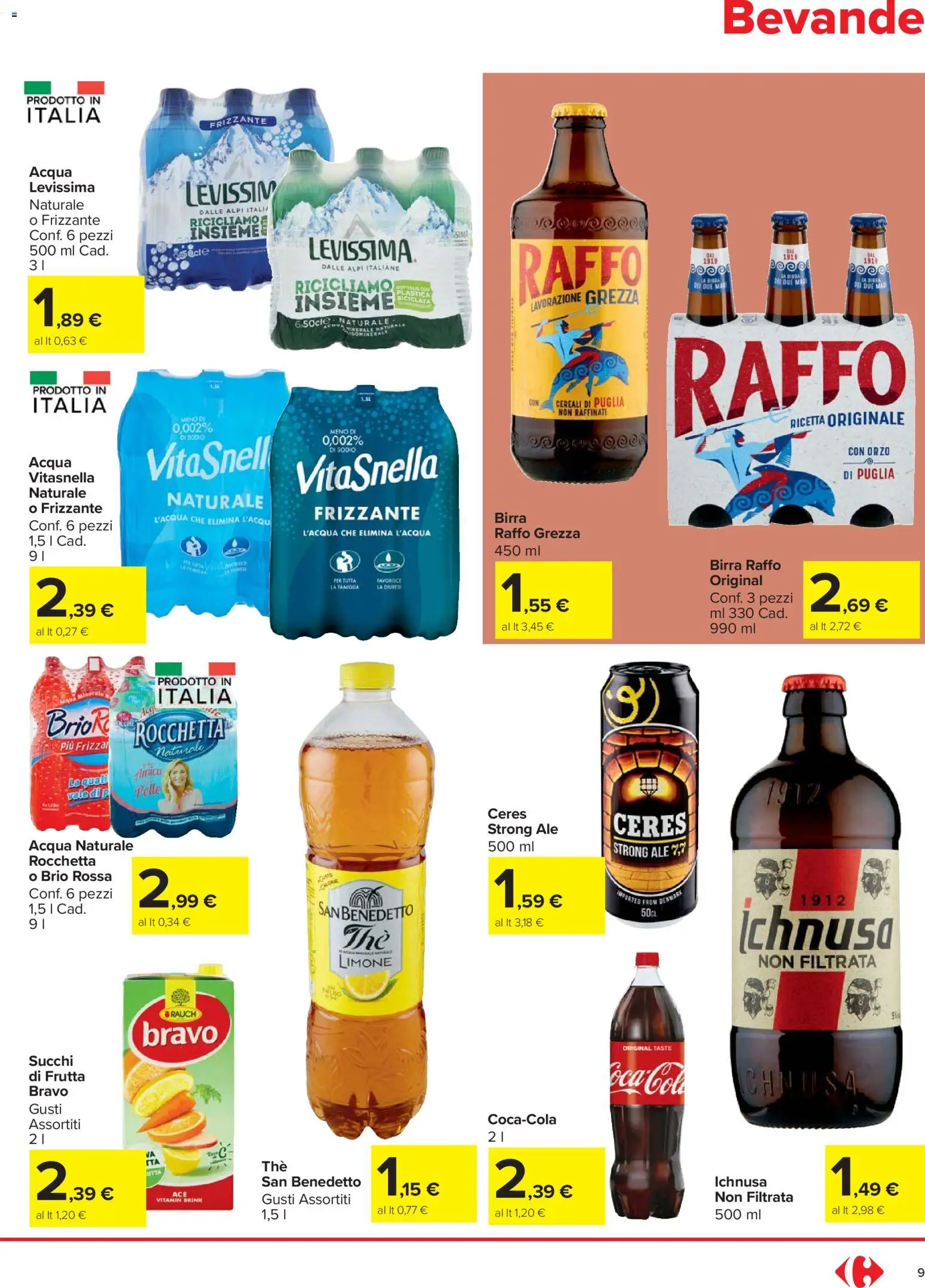 Volantino Carrefour del 27.11.2025 | Pagina: 9 | Prodotti: Cereali, Limone, Ceres, Acqua naturale