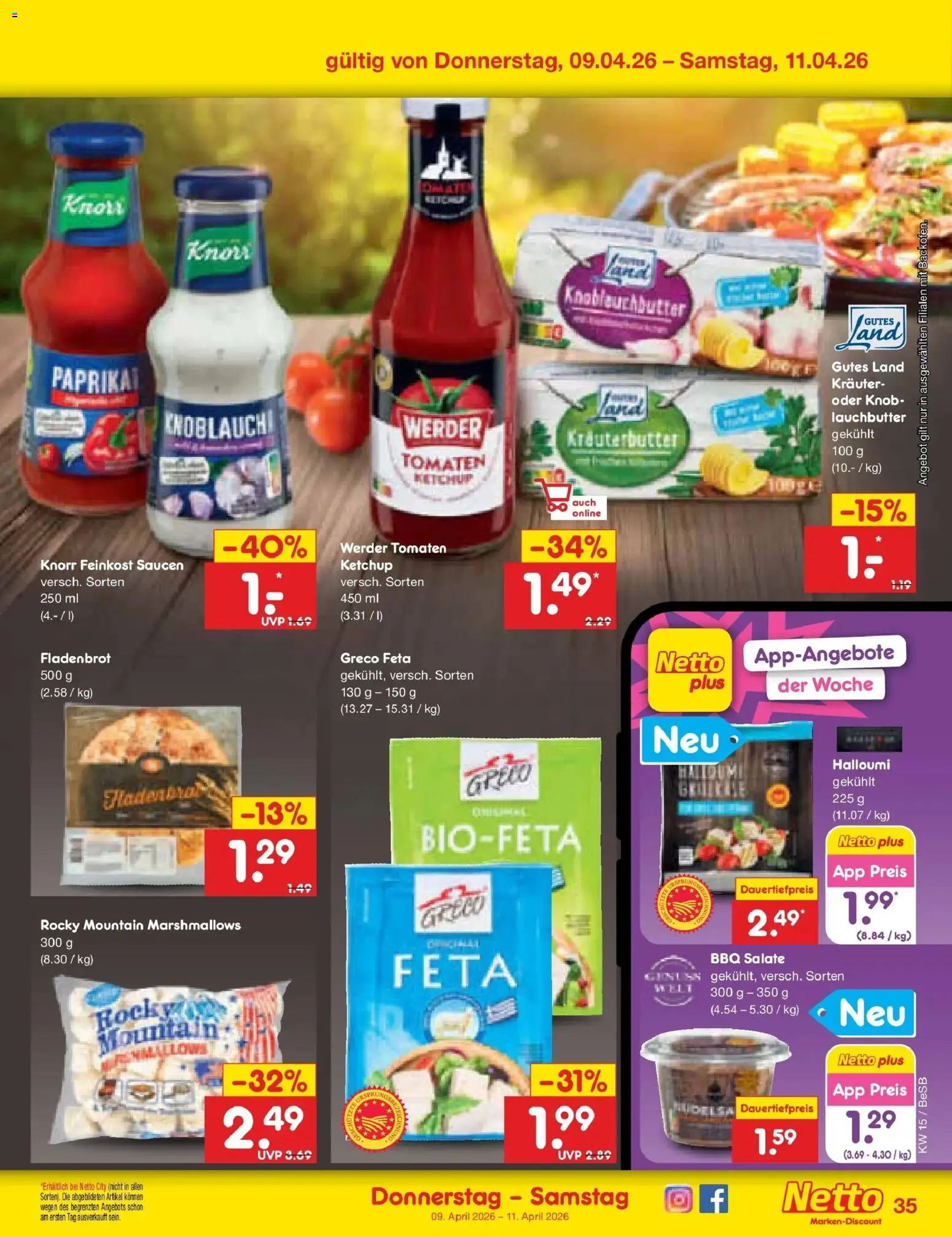 Netto Marken-Discount Prospekt Kremmen	 – gültig ab 07.04.2026 | Seite: 49 | Produkte: Feta, Kräuterbutter, Knoblauch, Ketchup