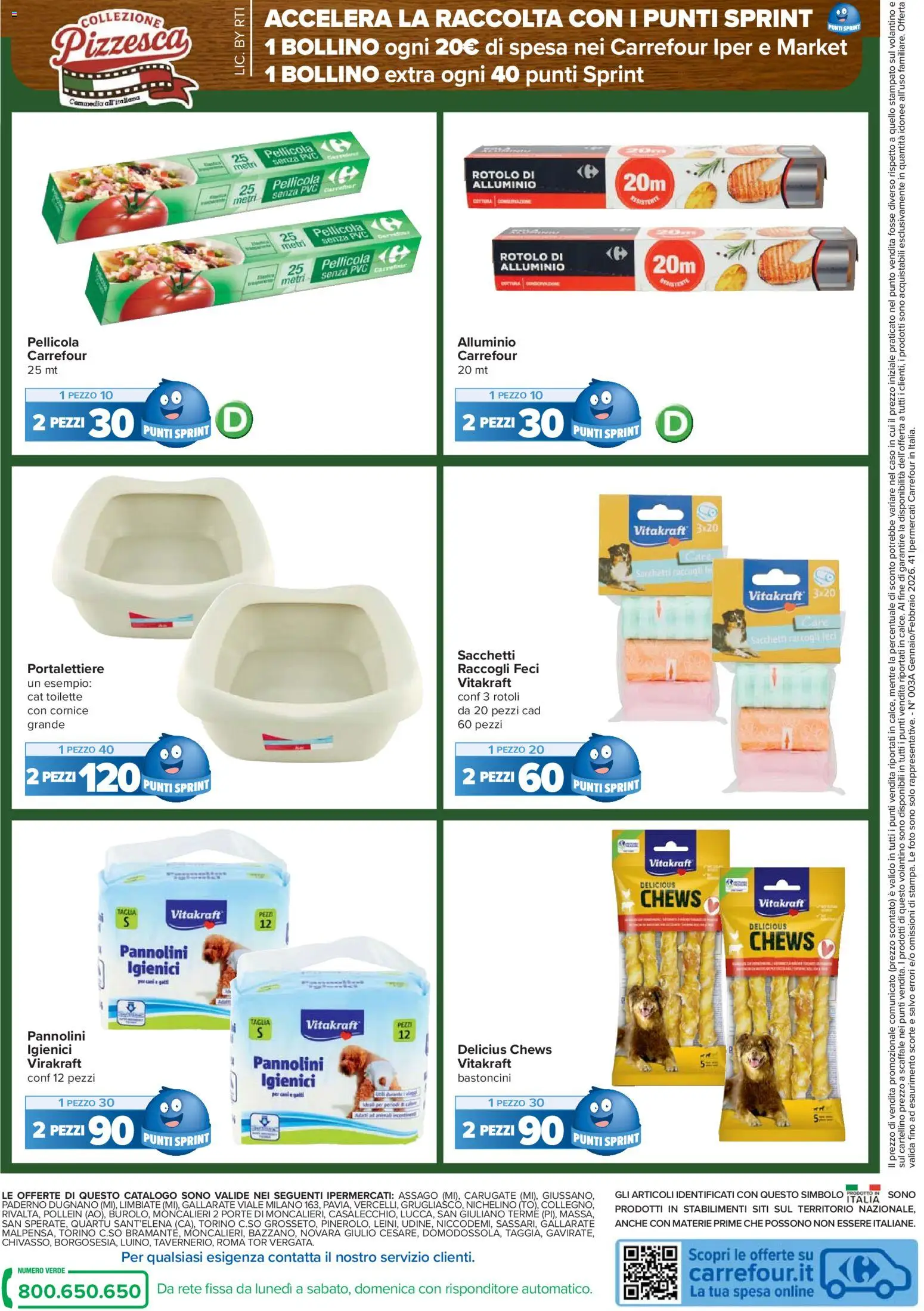 Volantino Carrefour del 27.01.2026 | Pagina: 22 | Prodotti: Pannolini, Scaffale, Pellicola, Alluminio