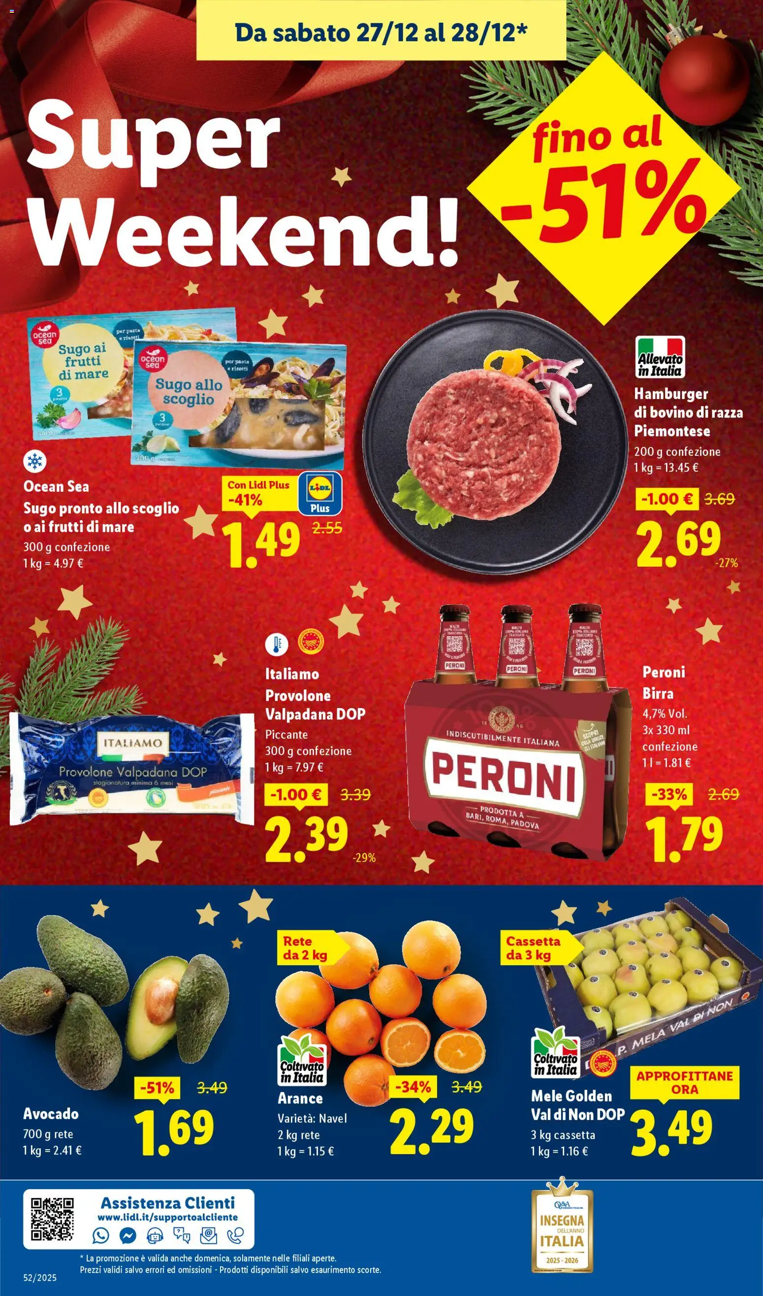 Volantino Lidl del 21.12.2025 | Pagina: 54 | Prodotti: Provolone, Mele, Arance, Hamburger