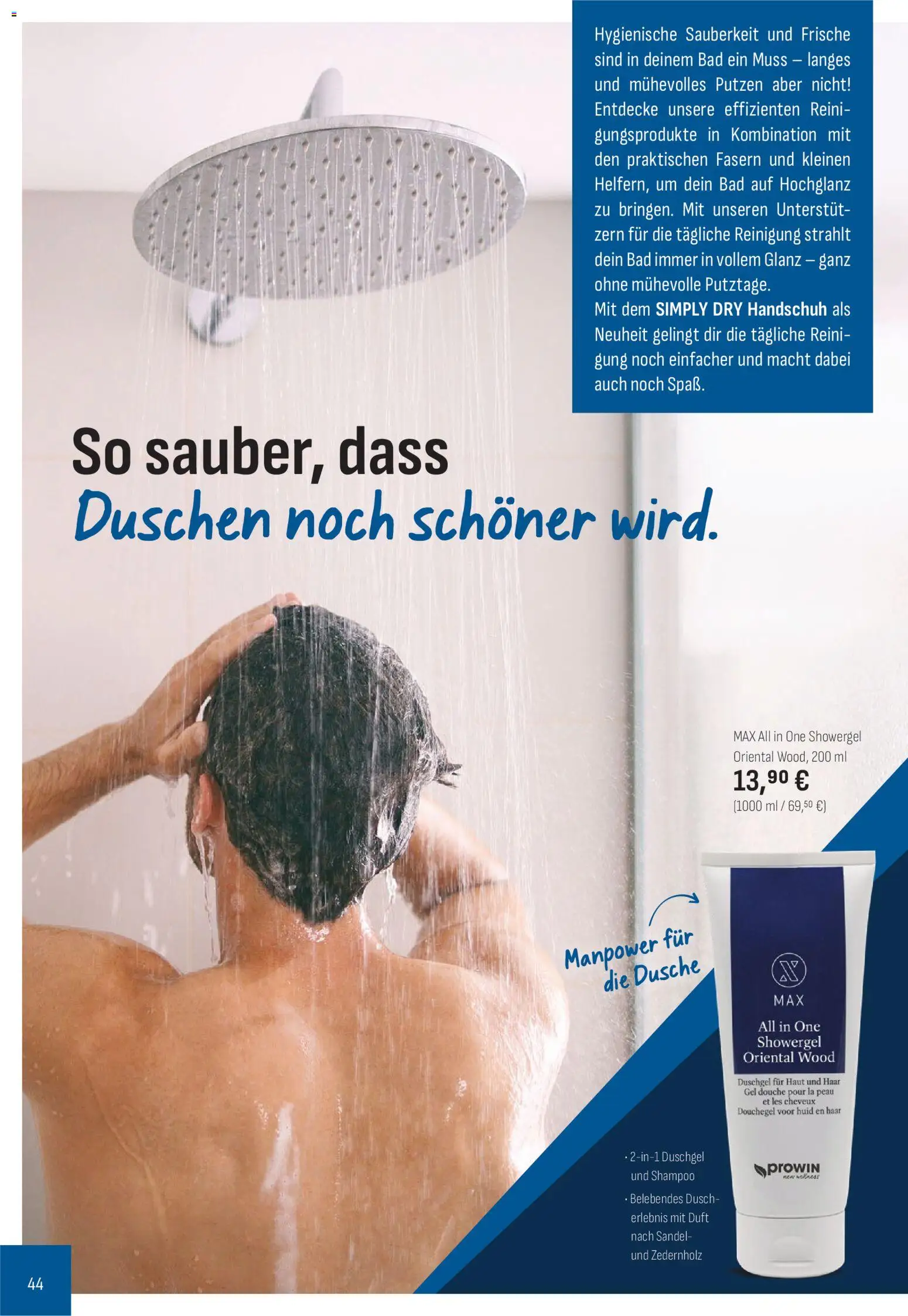 Katalog ProWin Januar/Juni 2026 – gültig ab 01.01.2026 | Seite: 44 | Produkte: Bad, Dusche, Shampoo, Duschgel