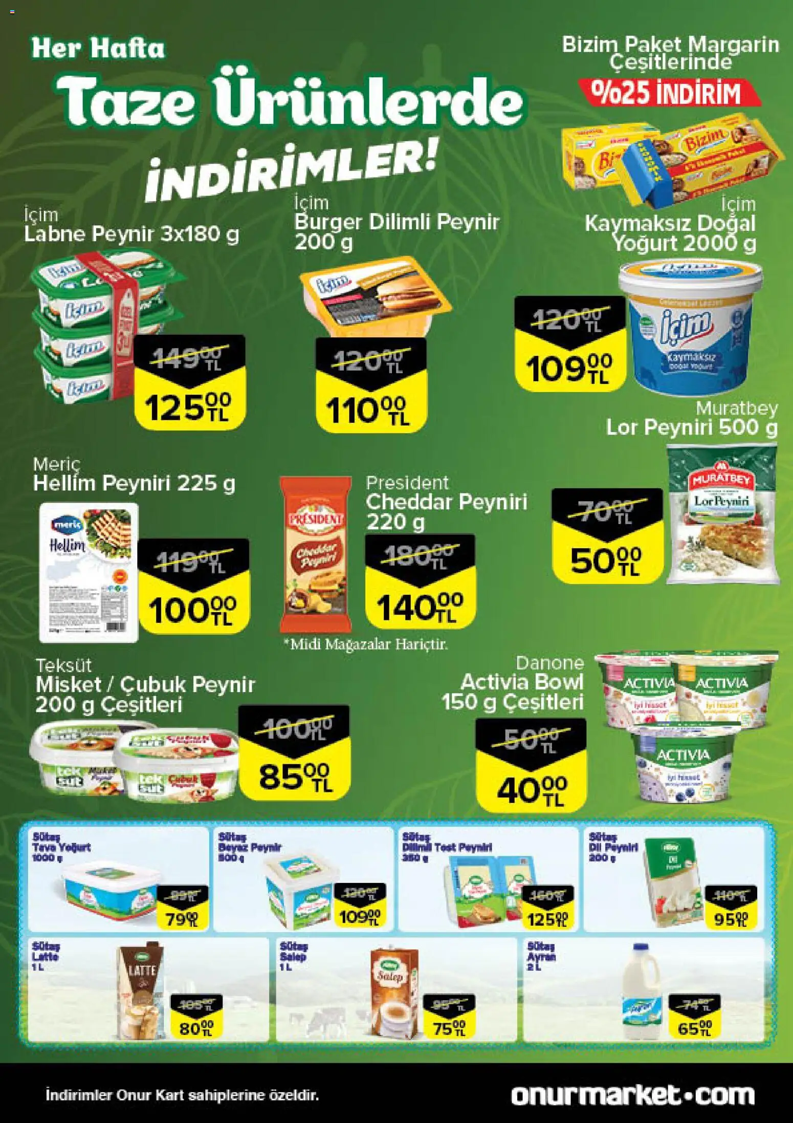 Onur Market Taze Ürünlerde İndirimler - Bursa - 25.12.2025 tarihinden itibaren geçerlidir | Sayfa: 6 | Ürünler: Peynir, Yoğurt