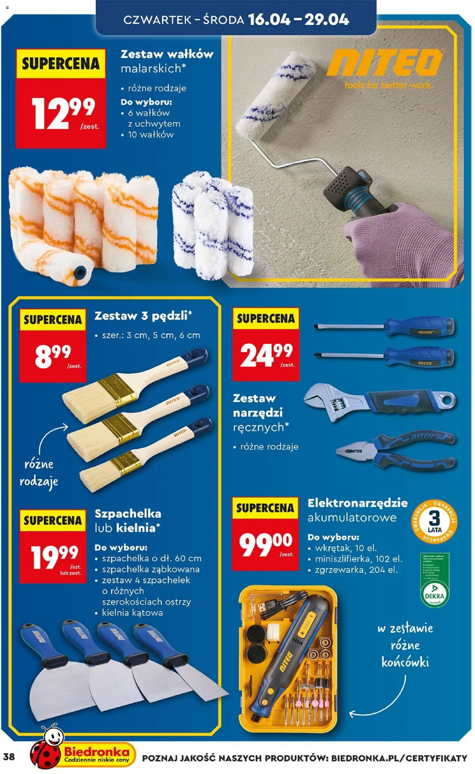 Biedronka gazetka - Hity i inspiracje od 11.04.2026 | Strona: 38 | Produkty: Zestaw narzędzi